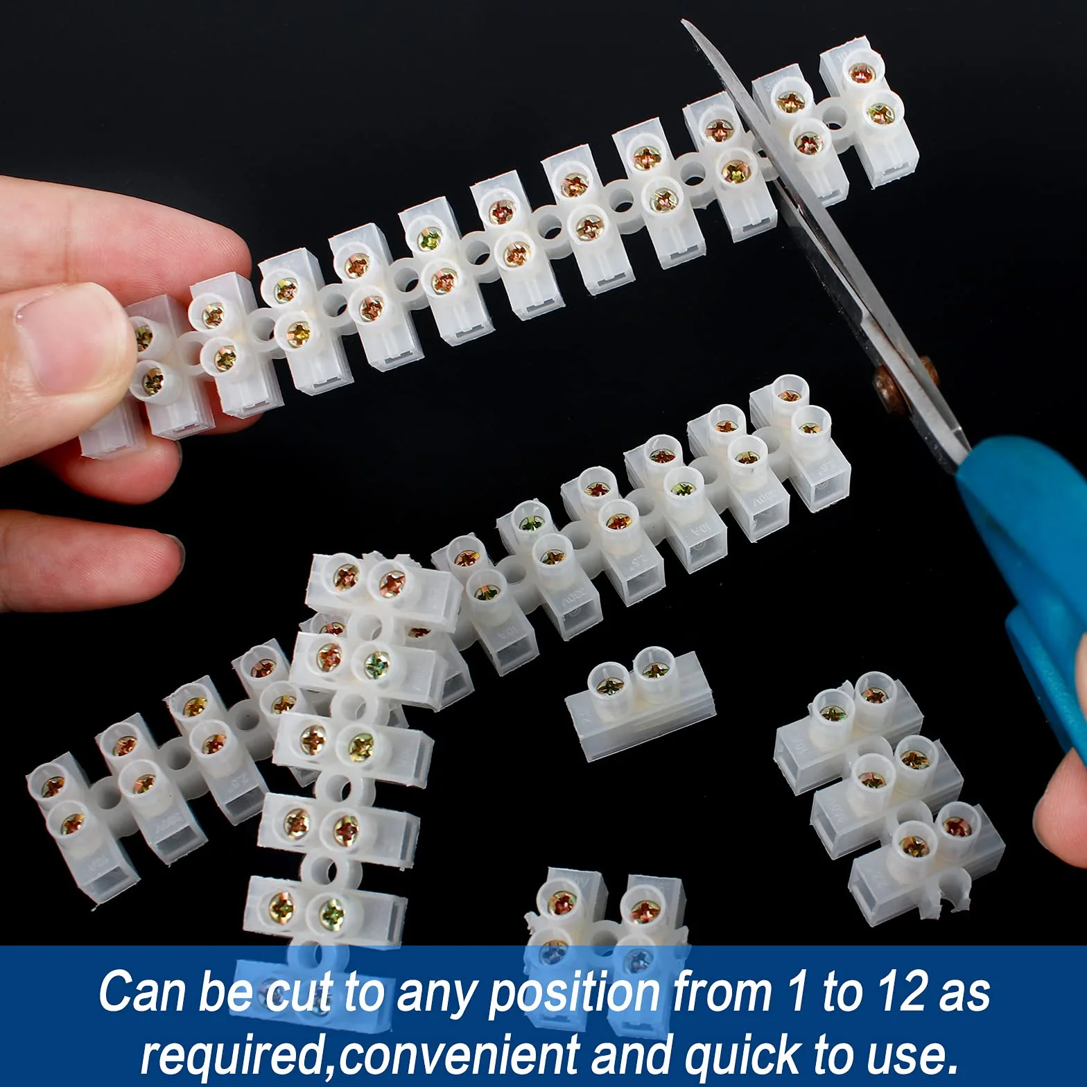 20Pcs Bloques de Terminales Eléctricos Regleta Electrica, Bornas de Conexion Electrica Bloques de Terminales de Tornillo Eléctrico Bloque de Tiras de 12 Posiciones, 10A
