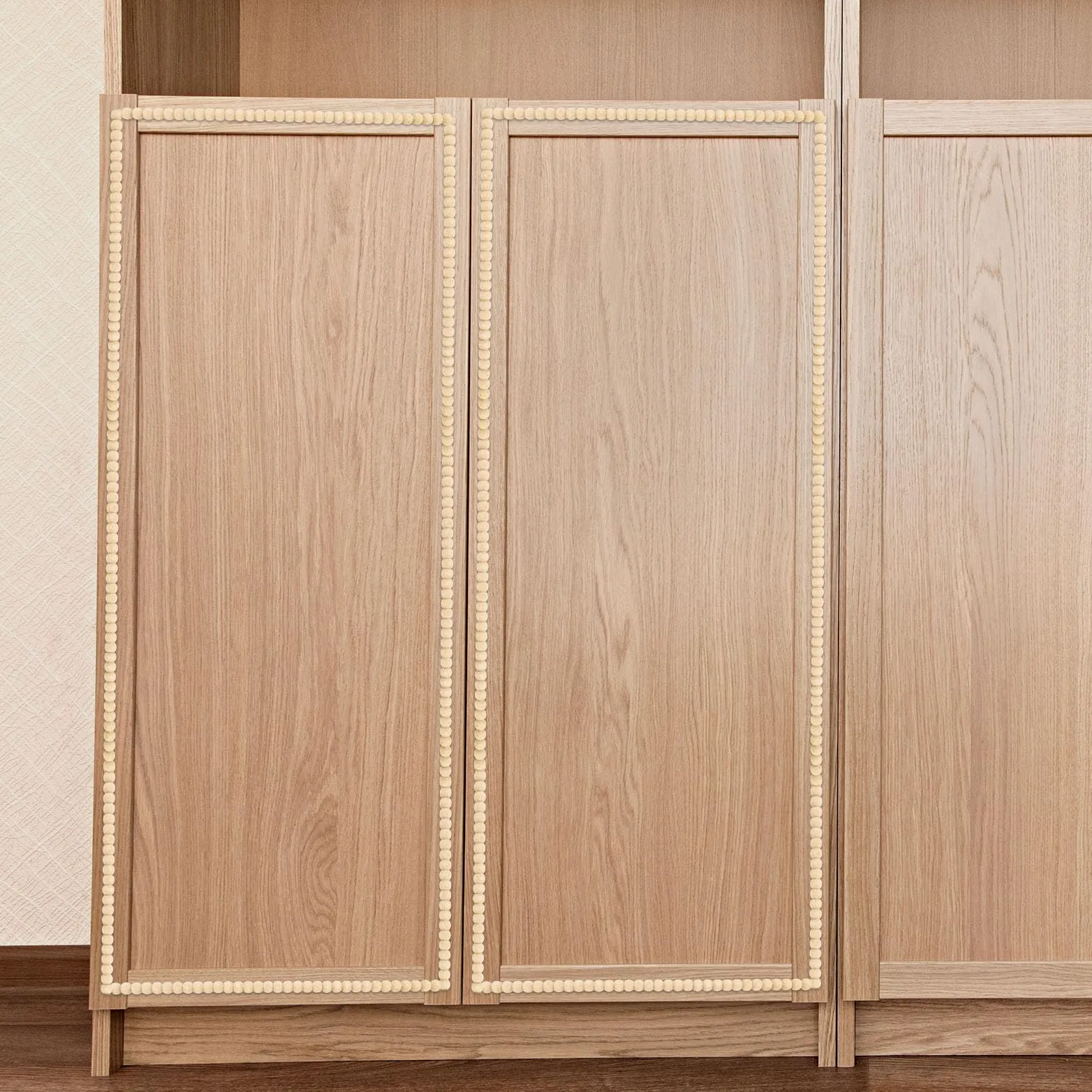 14uds Molduras Decorativas de Madera con Cuentas, Preciosas 40cm Largo Molduras de Madera para Muebles para Casa Pared Puerta Ventana Armario Estante Bricolaje Decoración