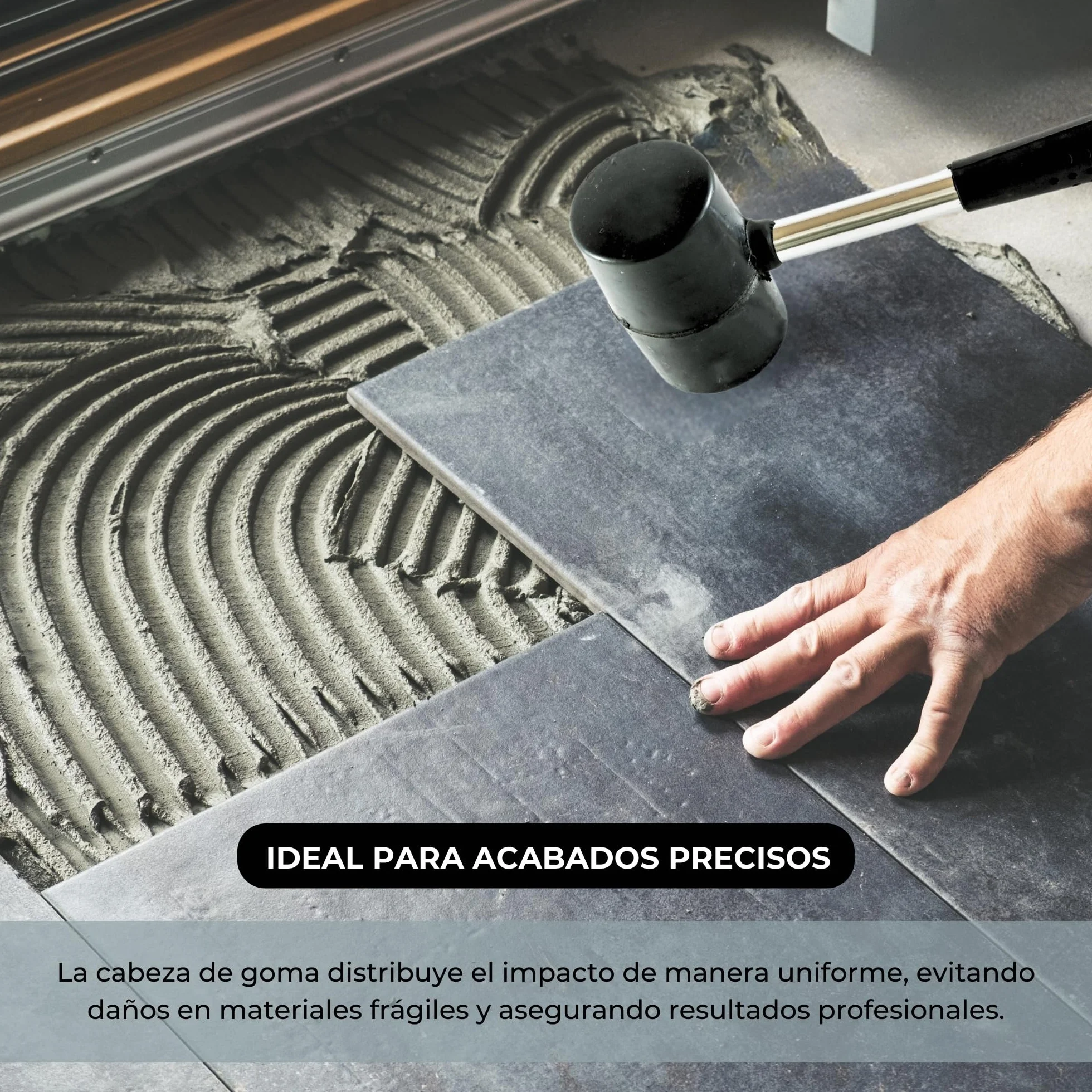 TECHZOCO Mazo de goma Martillo de hule, Martillo de goma, Mazo de goma, Herramienta de caucho, Mazo de caucho, Martillos de hule, Golpe suave, Mazo con cabeza de goma, 300 Gramos