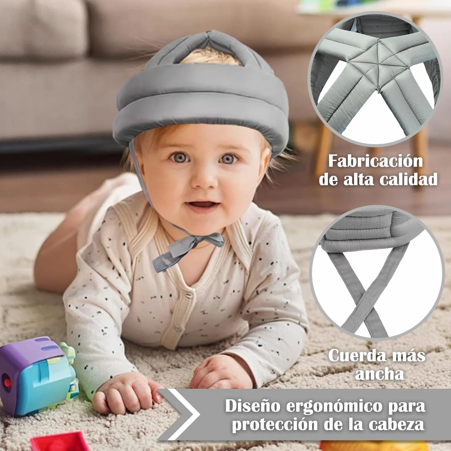Casco De Seguridad Anticaída para Cabeza De Anciano Gorro Protector Grueso Y Suave Gorro De Protección para La Cabeza para Prevención De Caídas Ajustable para Personas Mayores
