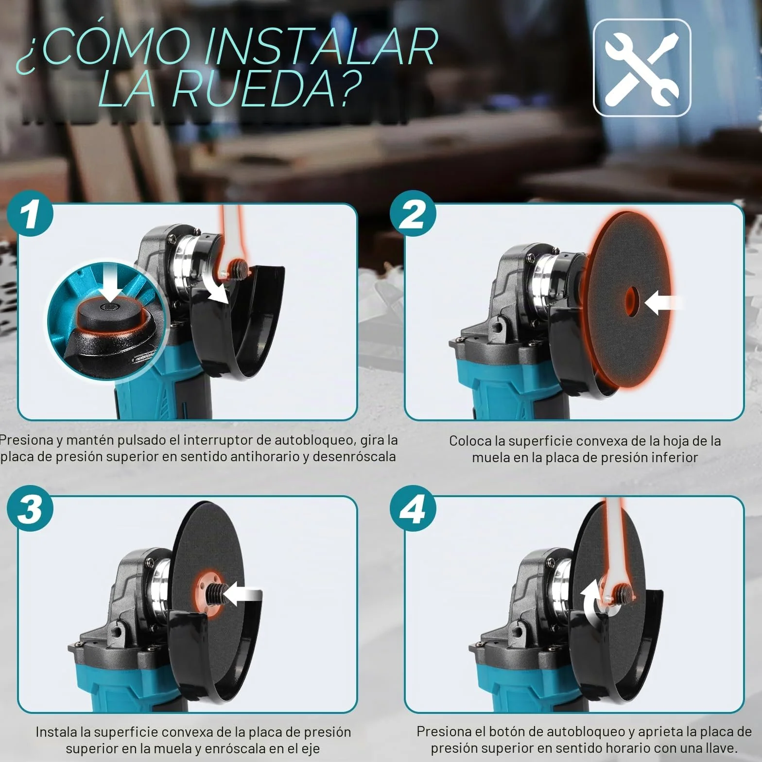WingFly Amoladora Angular a Batería para Makita 18V, Mini-Amoladora Profesional, 125mm, Motor Sin Escobillas, Protección de Disco, para Cortar, Esmerilar, Pulir