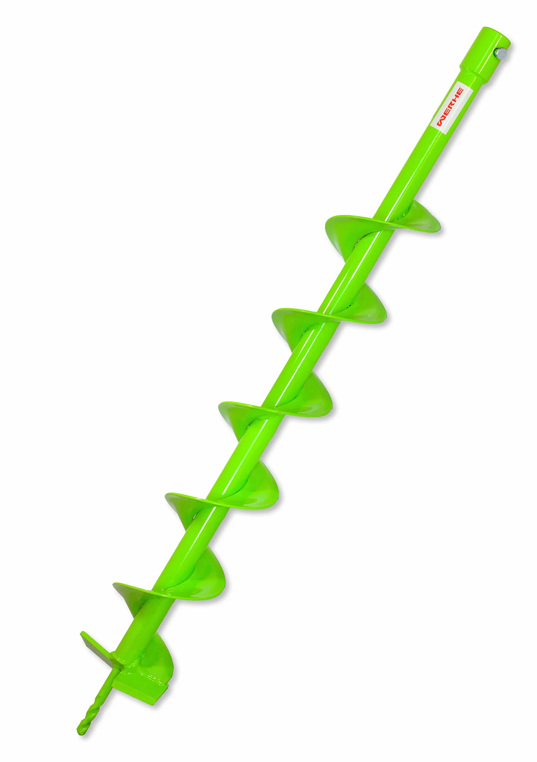 WERHE Barrena para tierra 120 mm con cuchillas de carburo – Acero robusto para plantación de árboles y construcción de cercas – Compatible con taladros – 80 cm de longitud