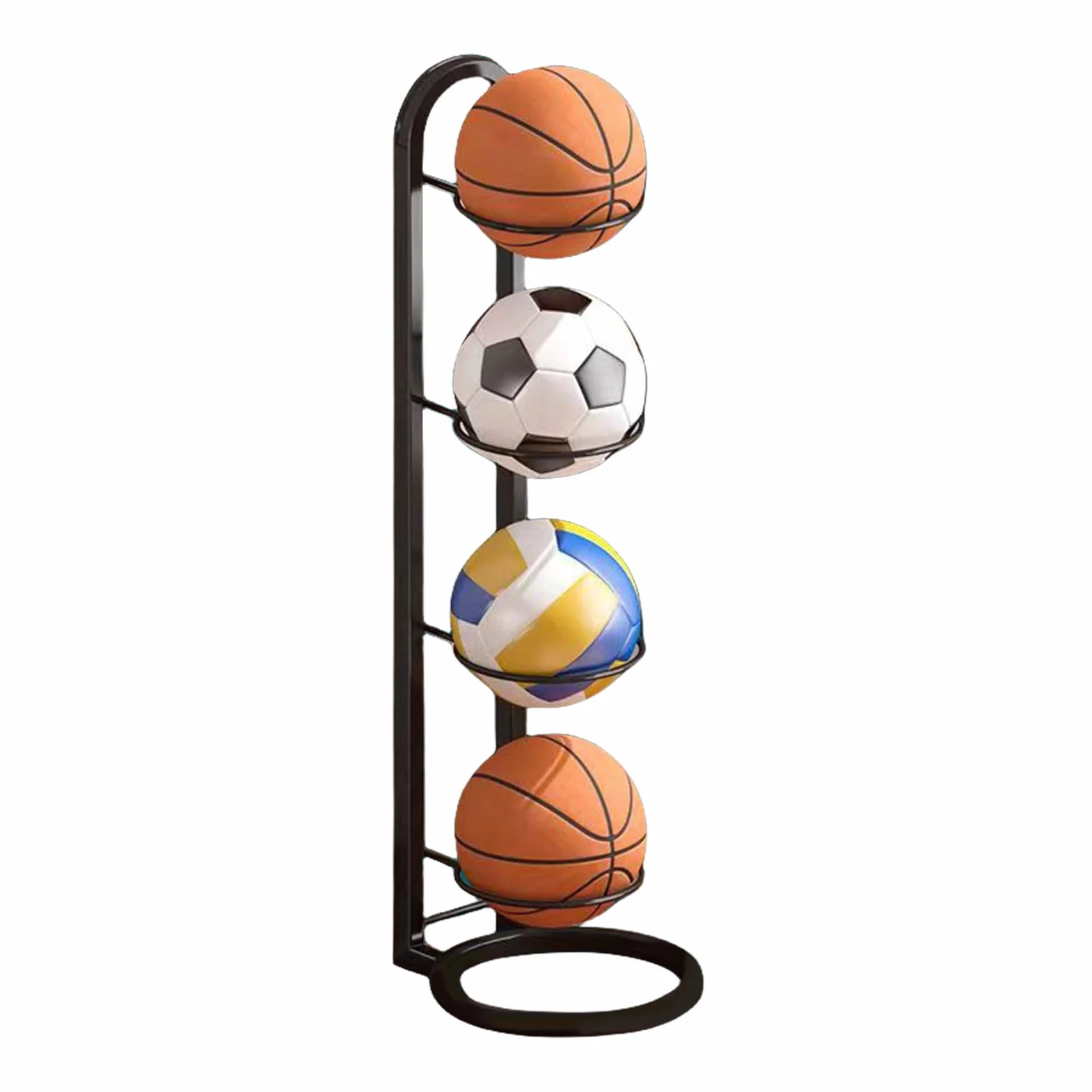 Estantería Vertical para Almacenamiento de Pelota, Soporte para Pelotas de fútbol, Soporte de Baloncesto, Almacenamiento de Bolas, Organizador de Bolas Multicapa, Estante de Bolas de pie, Soporte de