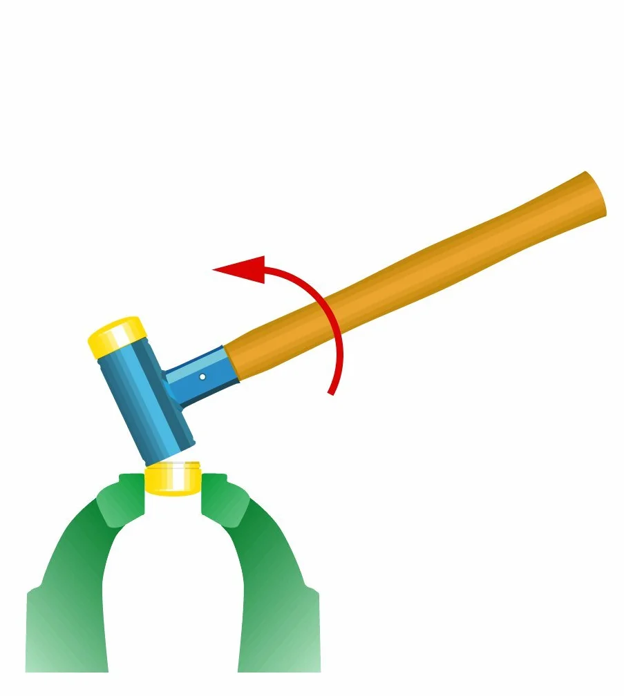 Wiha Martillo de cara blanda sin contragolpe, semiduro con tubo de acero, cabezal redondo 35, 300 mm (02124)