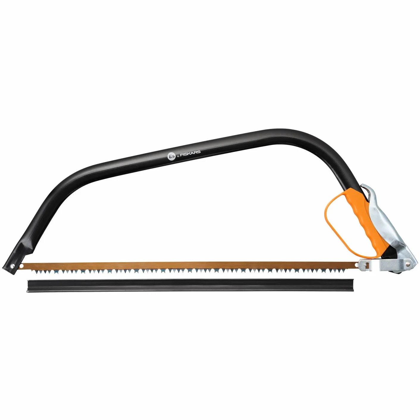 Fiskars Sierra de arco para madera verde, Cuchilla fija, 70 cm, Acero, Negro/Naranja, SW31