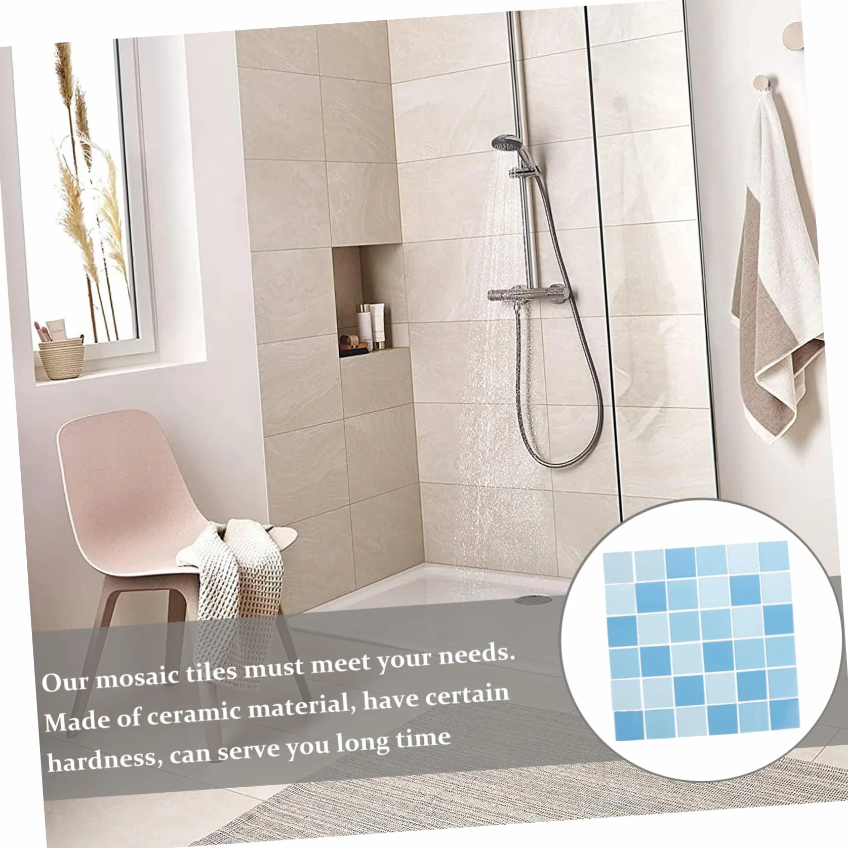 Azulejos de Cerámica para Piscina 30x30 cm Azul Claro Mosaico Decorativo Resistente Exteriores 1 M²