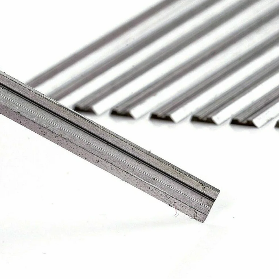 20 piezas 82 mm cuchillas cepilladoras eléctricas HSS cuchillos cepilladores de madera reversibles Piezas de maquinaria de carpintería para Bosch para Makita., Como se muestra
