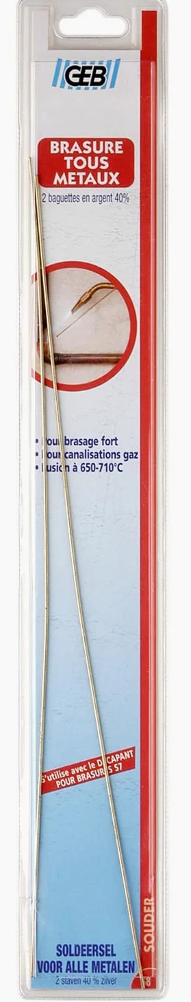 GEB Varillas para soldadura de metal – 40% plata – Lote de 2 palillos
