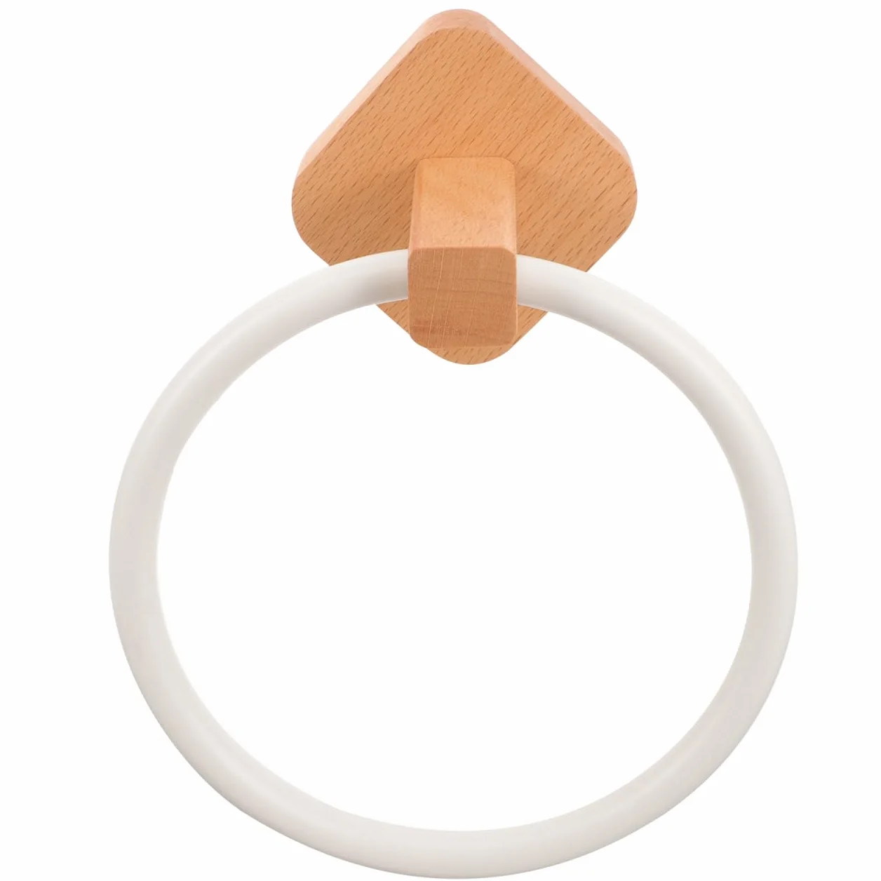 Angoily Toallero de Baño de Madera Adhesivo Sin Perforación 6.69x6.69x3.54in Organizador Circular Compacto para Almacenamiento de Toallas