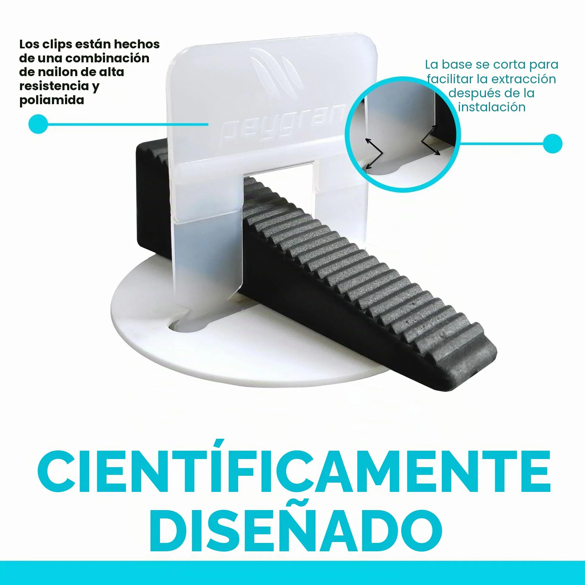 Sistema de nivelación Peygran, Clip 1mm (300 unidades)