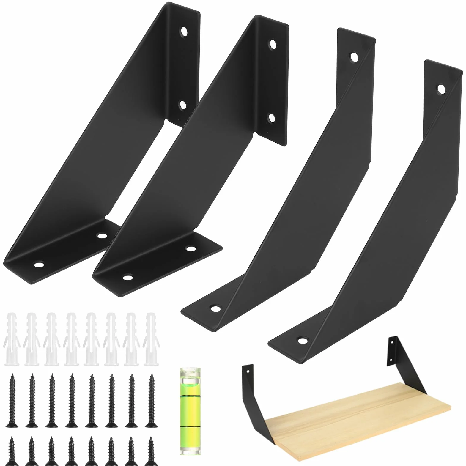 Escuadras para Estanterias Rústico, Angulos para Estanterias Retro, Escuadras Metalicas de Alta Resistencia - 15cm 4 Piezas