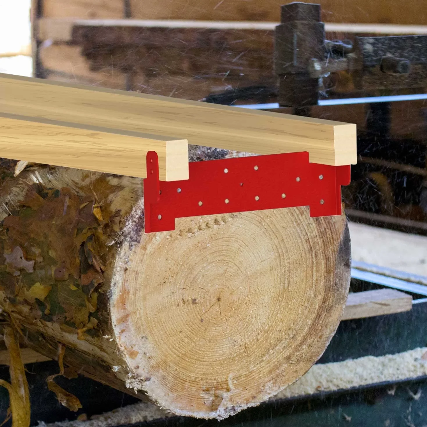 Zozen Soportes de metal de madera para riel de motosierra, paquete de 2 soportes con nivel y tornillos, utilizados para madera de 2 x 4 y troncos de 3 a 36 pulgadas de diámetro, buen ayudante para