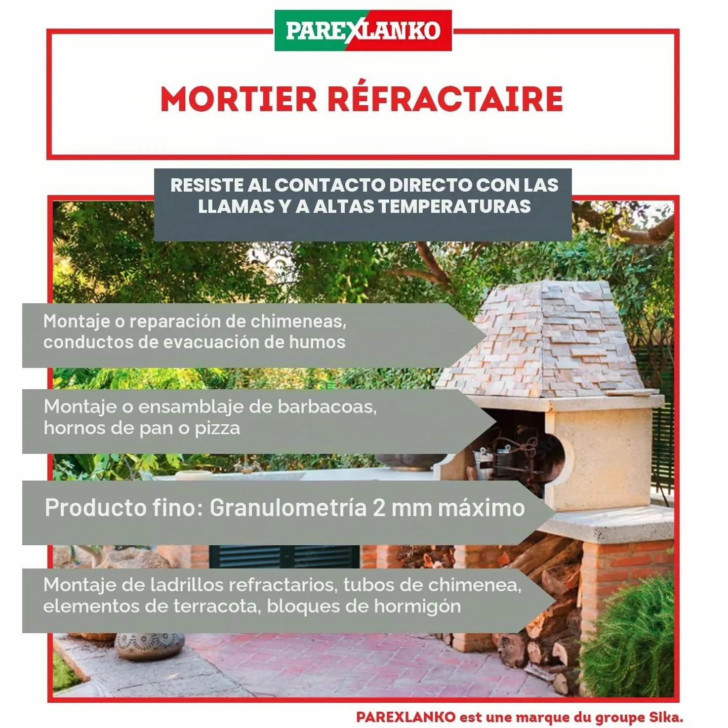 ParexGroup LA2822-2822 refractarios Mortero 5 kg