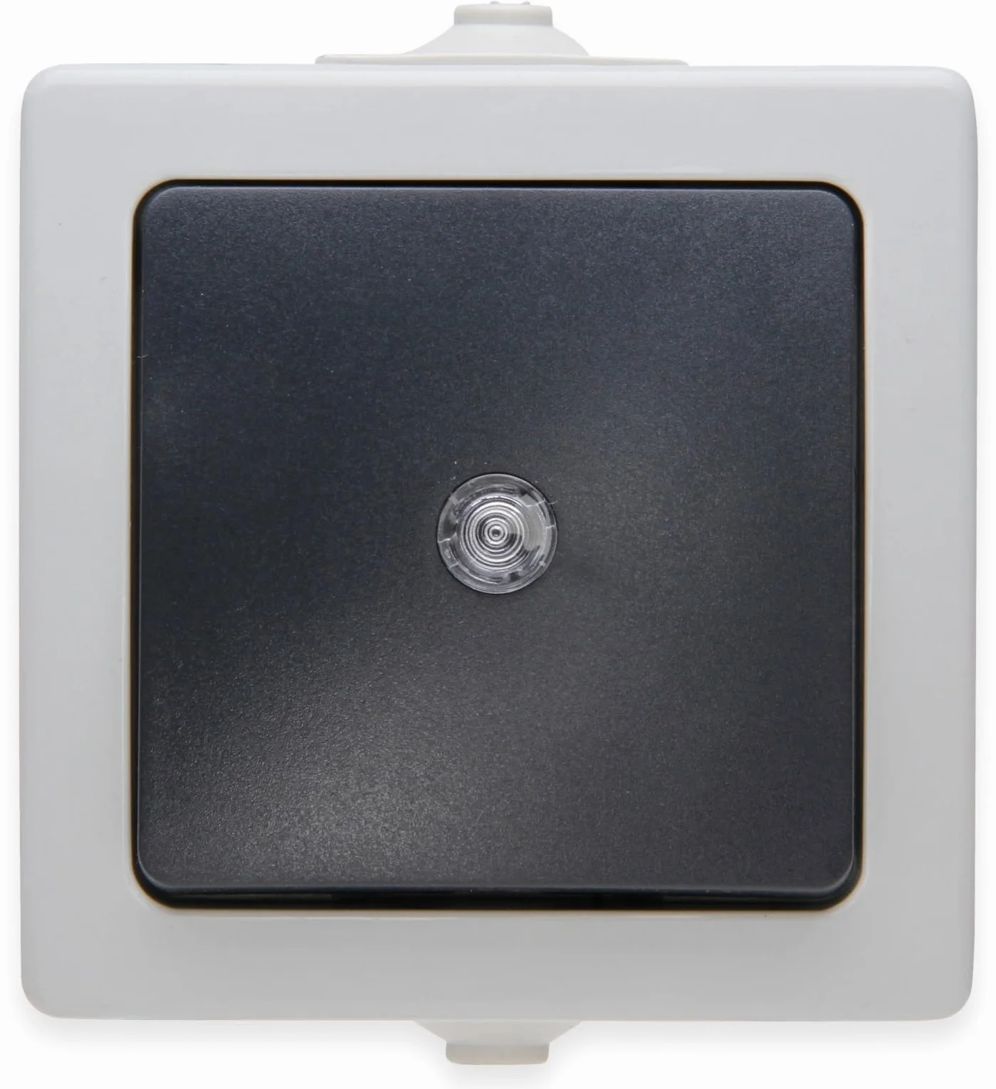 Kopp 566356003 Nautic - Interruptor con luz (a prueba de humedad), color blanco y gris