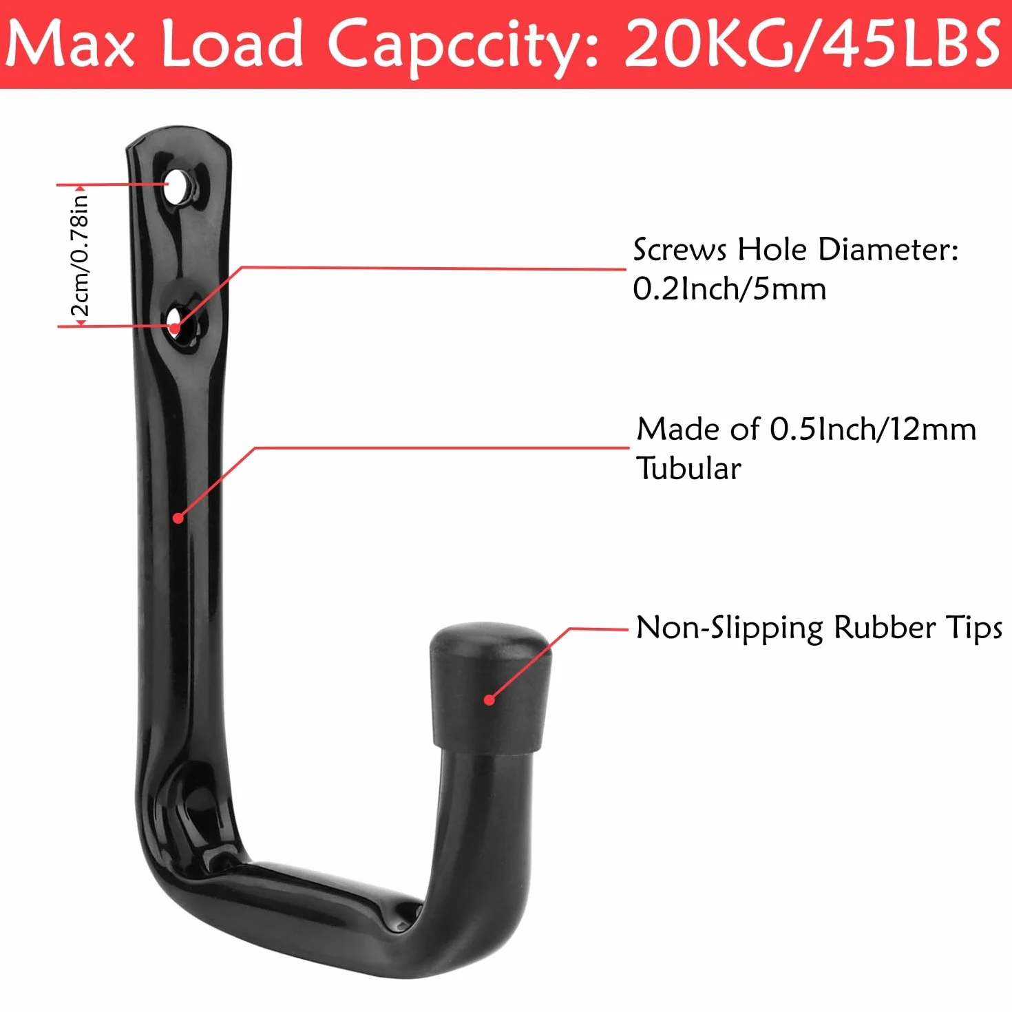 Ganchos de garaje 6 unidades ganchos de utilidad duraderos para colgar objetos soportes de pared