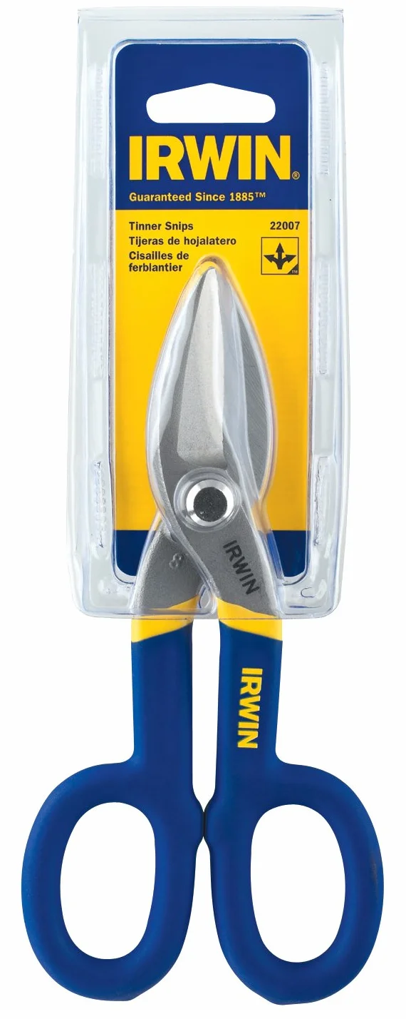 IRWIN - Tijeras de hojalata, hoja plana, 17,8 cm (22007)