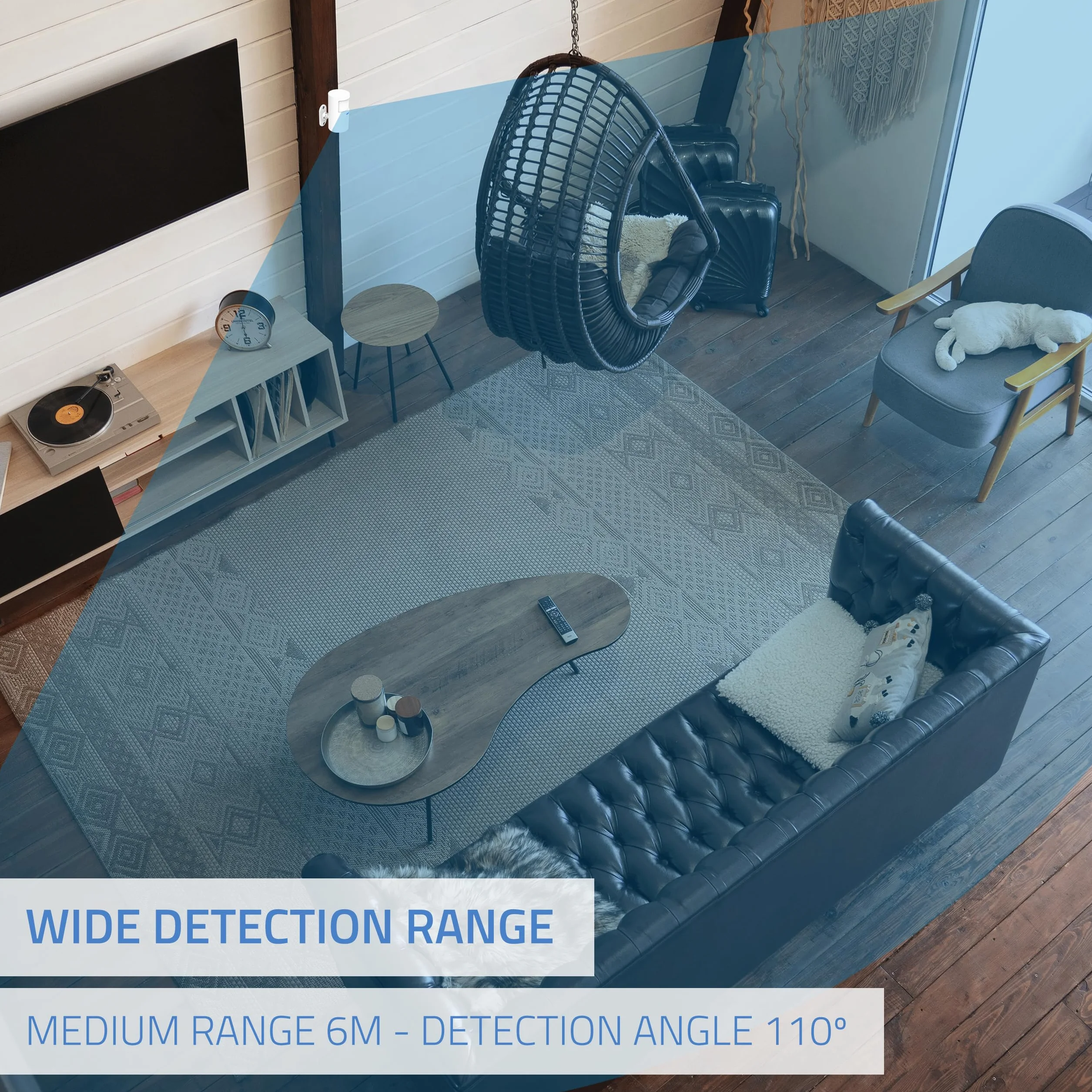 Nivian NVS-INDOORPIR Detector de Presencia Inalámbrico PIR 433 MHz 100 m 110°