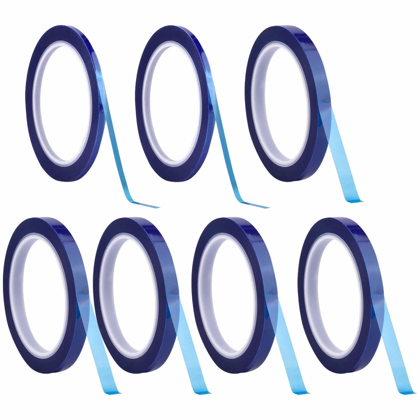7 Rollos De Cinta Azul, Silicona Resistente A Altas Temperaturas, Cinta Térmica De Impresión 3D, Procesamiento Electrónico De Productos, Adecuada Para Ciencia Industrial Y Empaque De Productos.