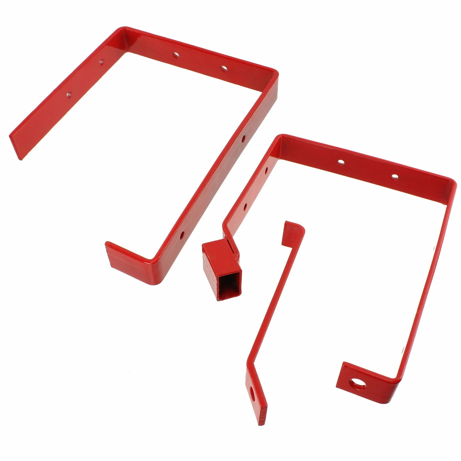 SPARES2GO Escalera de pared universal con cerradura doble y triple y juego de candado, color rojo
