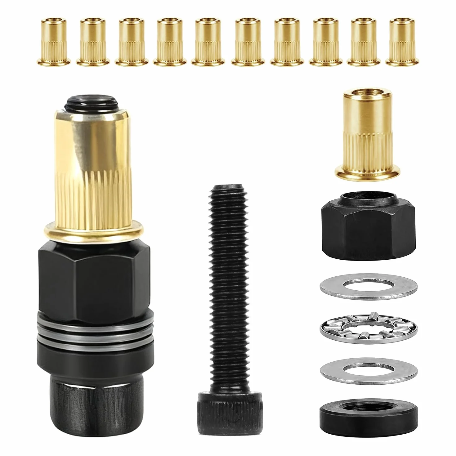Remachadora de Tuercas Remachables Remaches Roscados Tuerca Remachable Remache Tuerca 11Stk M8 Juego de Cabezales Para Remachar a Mano Remachadora Manual de Cabezales kit Contiene 10 Tuercas