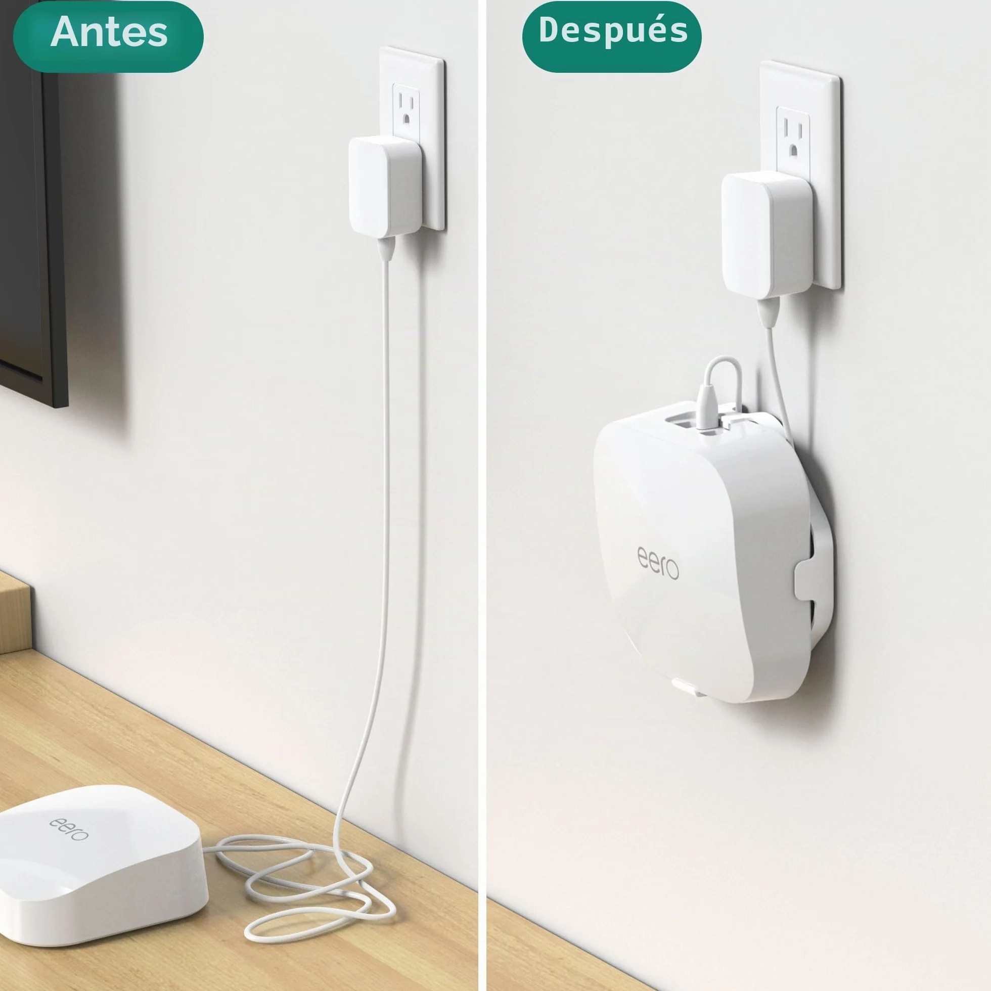 HomeMount Soporte de Pared Profesional para eero Pro 6/Pro 6e, Soporte de Pared eero atornillado Seguro con Aumento de señal de 360°, gestión de Cables Ocultos