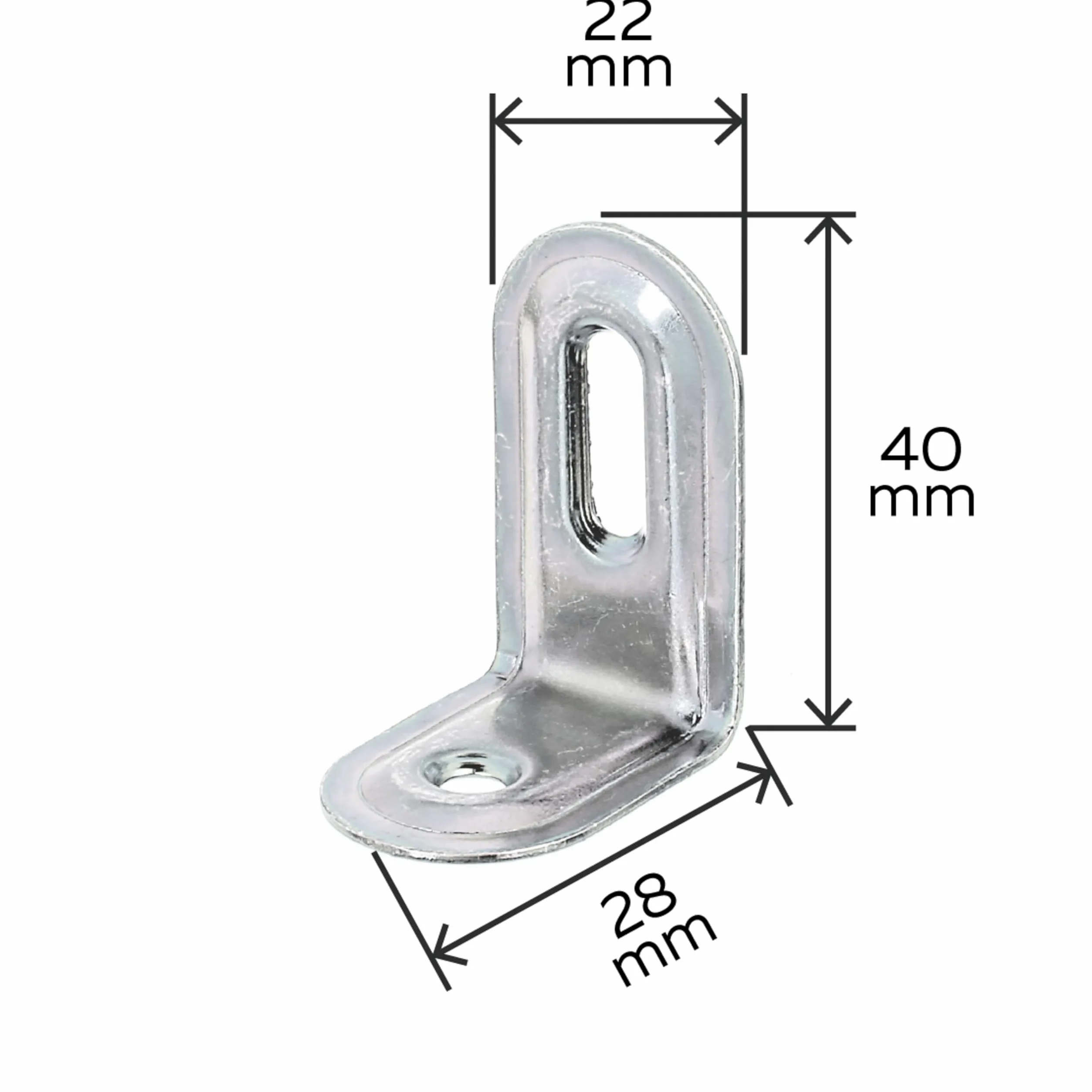 Alberts 847616 Escuadra regulable, Empotrada, Galvanizado, pasivado con capa gruesa, 40 x 22 x 28 mm, Juego de 50