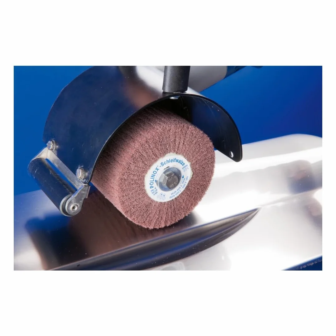 Pferd Rodillo Vellón Pnl-W 100 x 100 millimeters, Agujero 19 millimeters, Grano Corindón A 100, para Acabado Mate de Metales en Satinadora de Rodillos