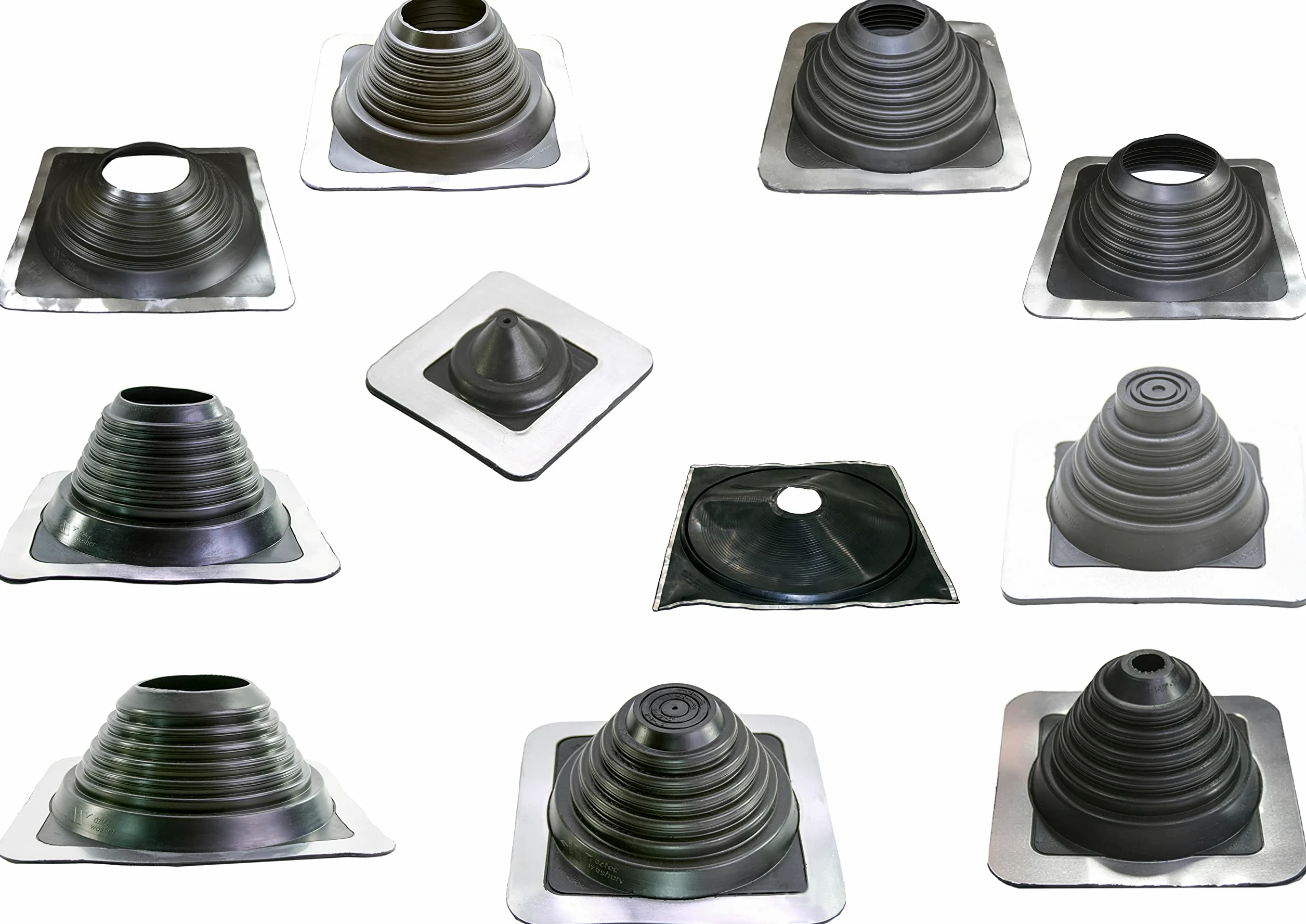 MASTER FLASH Brida antiingreso de agua de EPDM flexible de paso de techo, protección para chimeneas, tuberías, cables, paneles, alcantarilla, estándar #5 (101-209 mm)