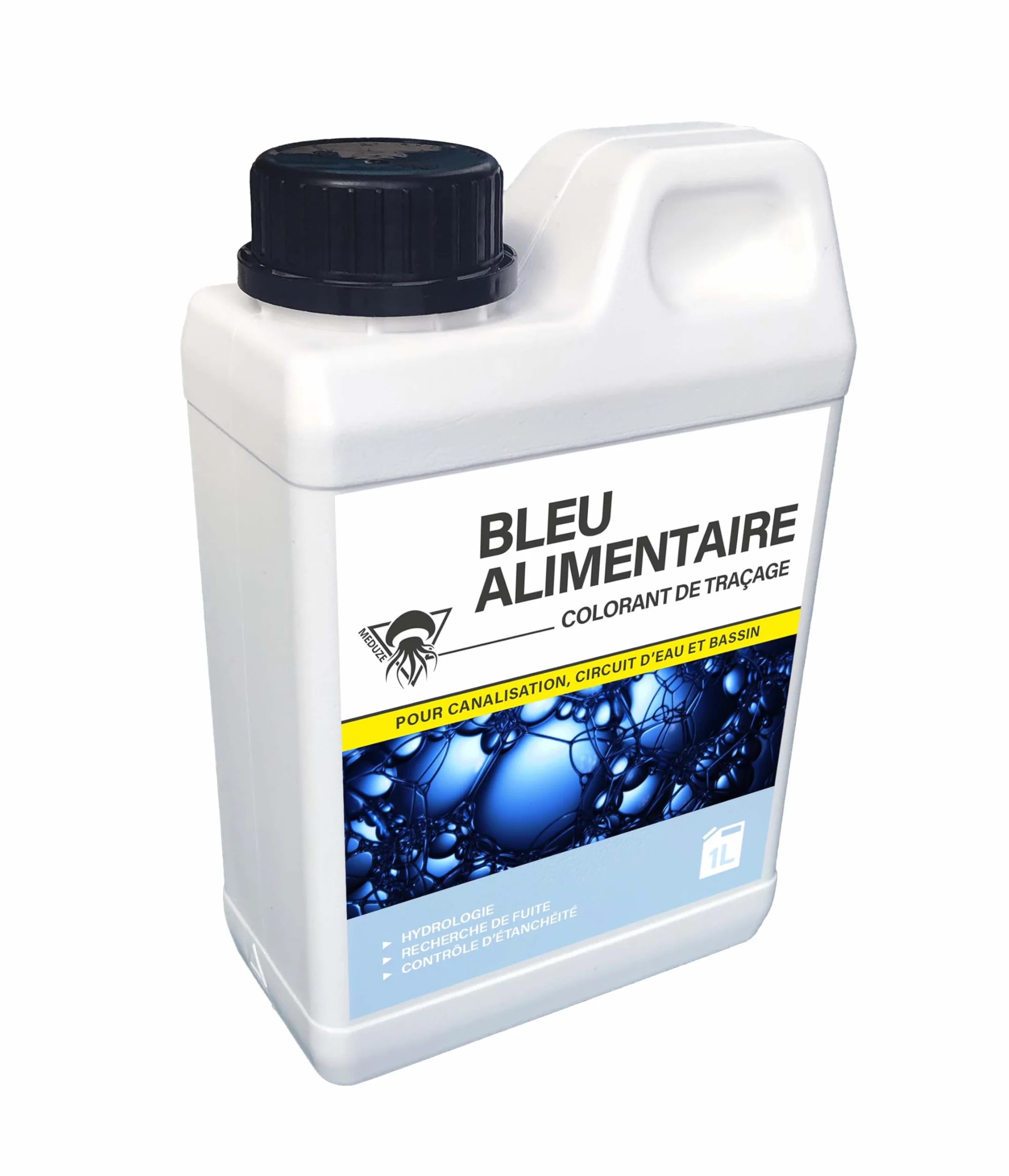 Méduze - Azul alimentario Colorante de trazado 1L - Listo para usar - Agua potable y aguas residuales - Fontanería - Diagnóstico - Obras públicas