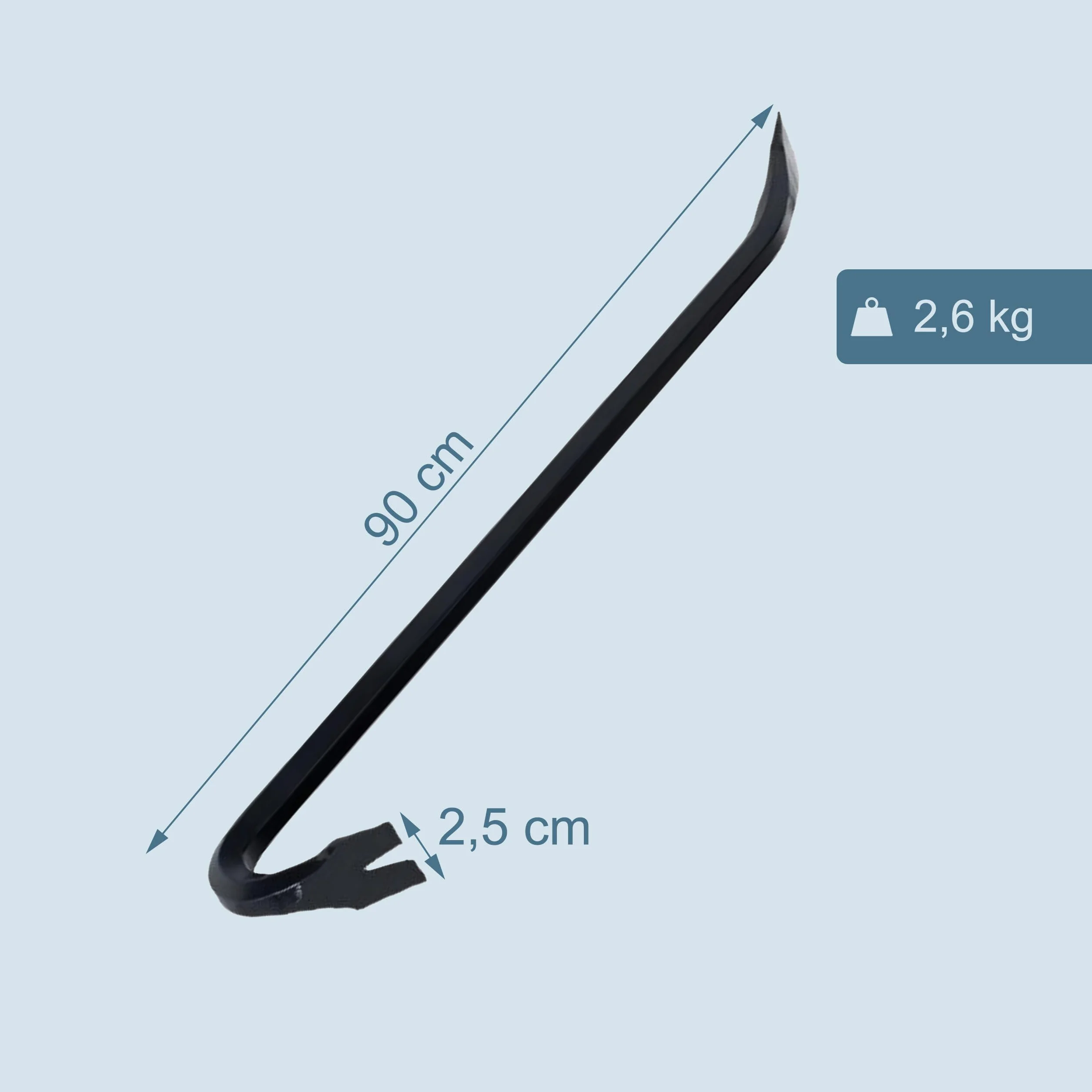 Relaxdays Palanca XL de Acero Macizo, 90 cm para extracción, Negro