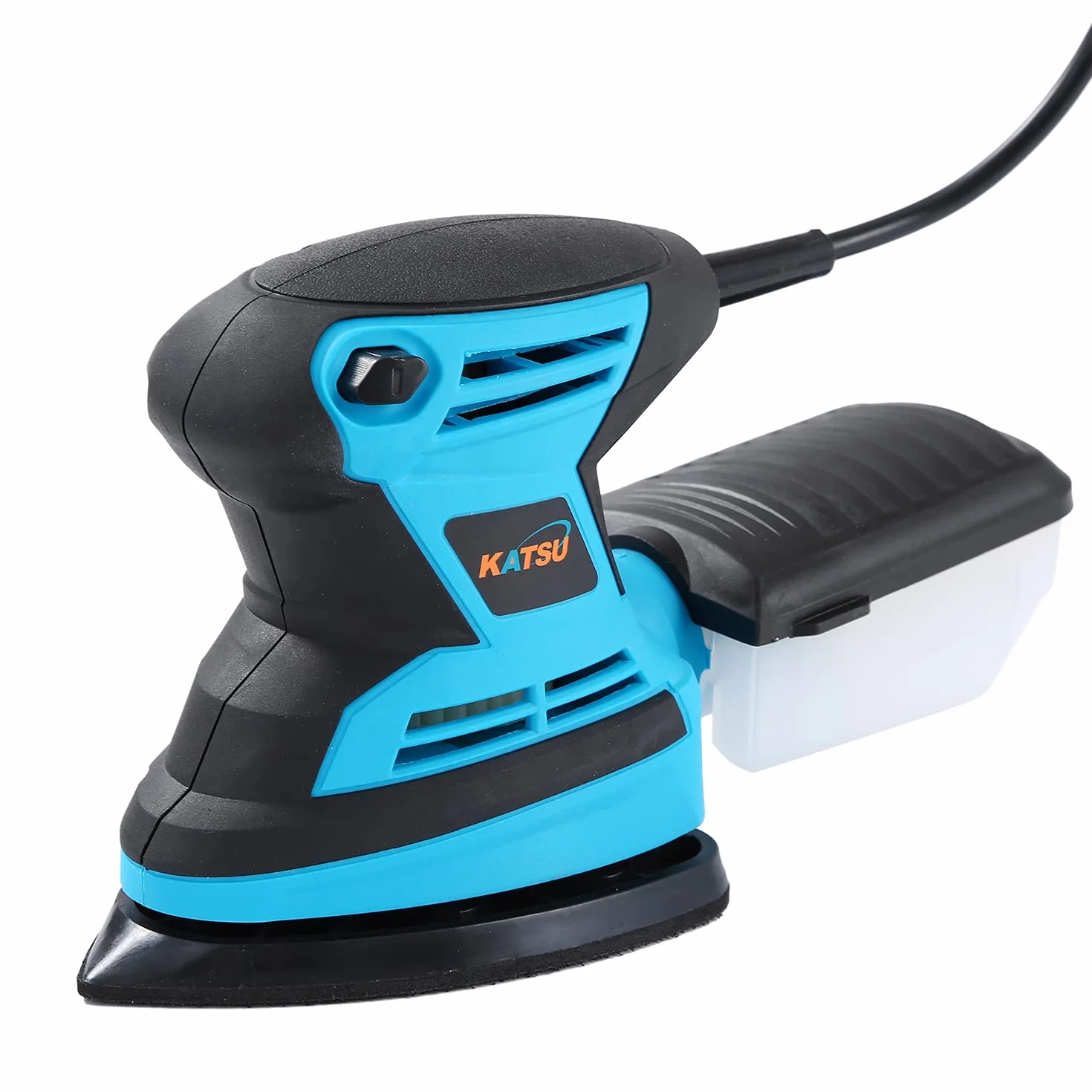 Lijadora Eléctrica 200W KATSU 15500RPM Máquina Lijadora de Detalle de Palma Compacta para Madera y Pintura con Colector de Polvo y 20 Piezas Lijas de 80 Grano 100174