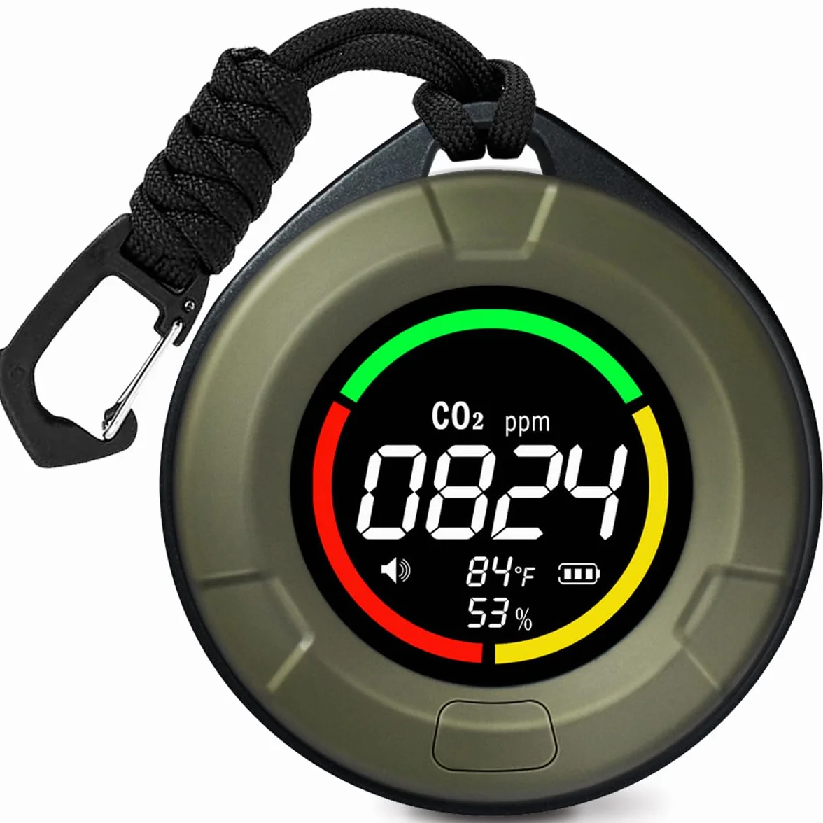 LSENLTY Detector de CO2 portátil, actualización de 2 segundos, monitor de CO2 de alta precisión, medidor de CO2 3 en 1 (temperatura, humedad y valor de CO2), 96 horas de tiempo de espera para viajes