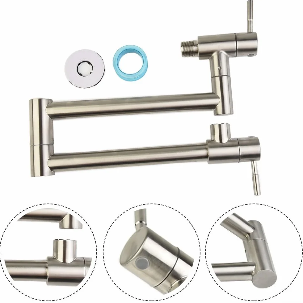 Grifo de latón montado en pared plegable para cocina