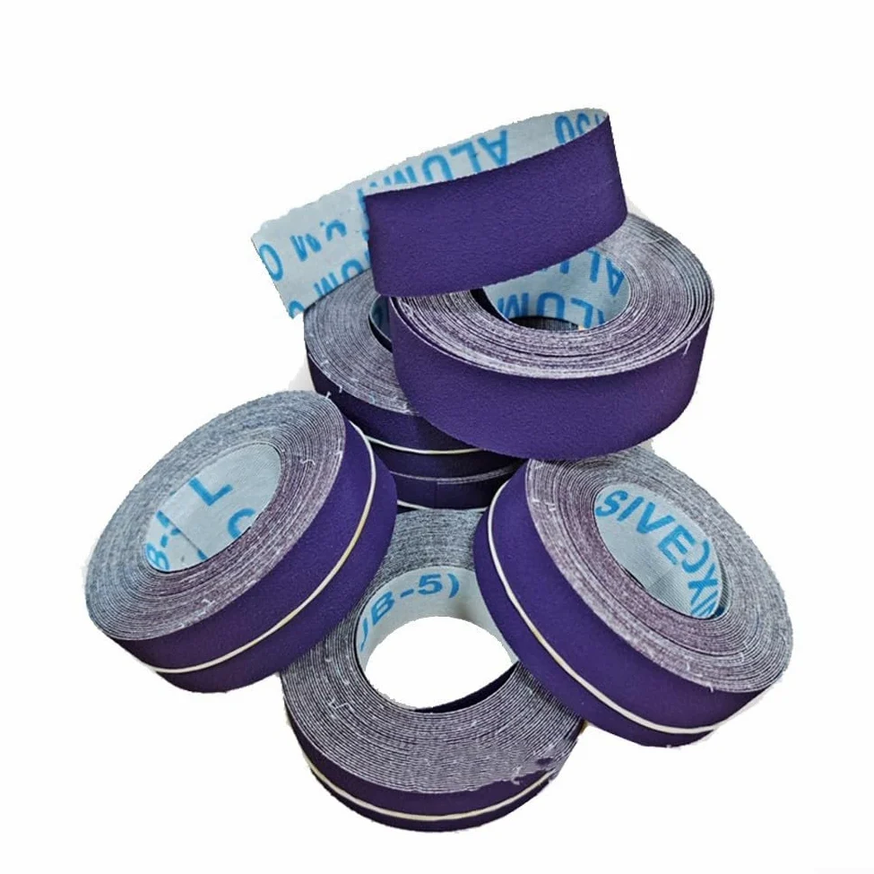 Rollo de cinta de lija de óxido de aluminio, abrasivo con respaldo de tela de alta precisión para pulido de madera y metal, rollo de papel de lija flexible antiobstrucción de 25 mm x 8 m, varios (C)