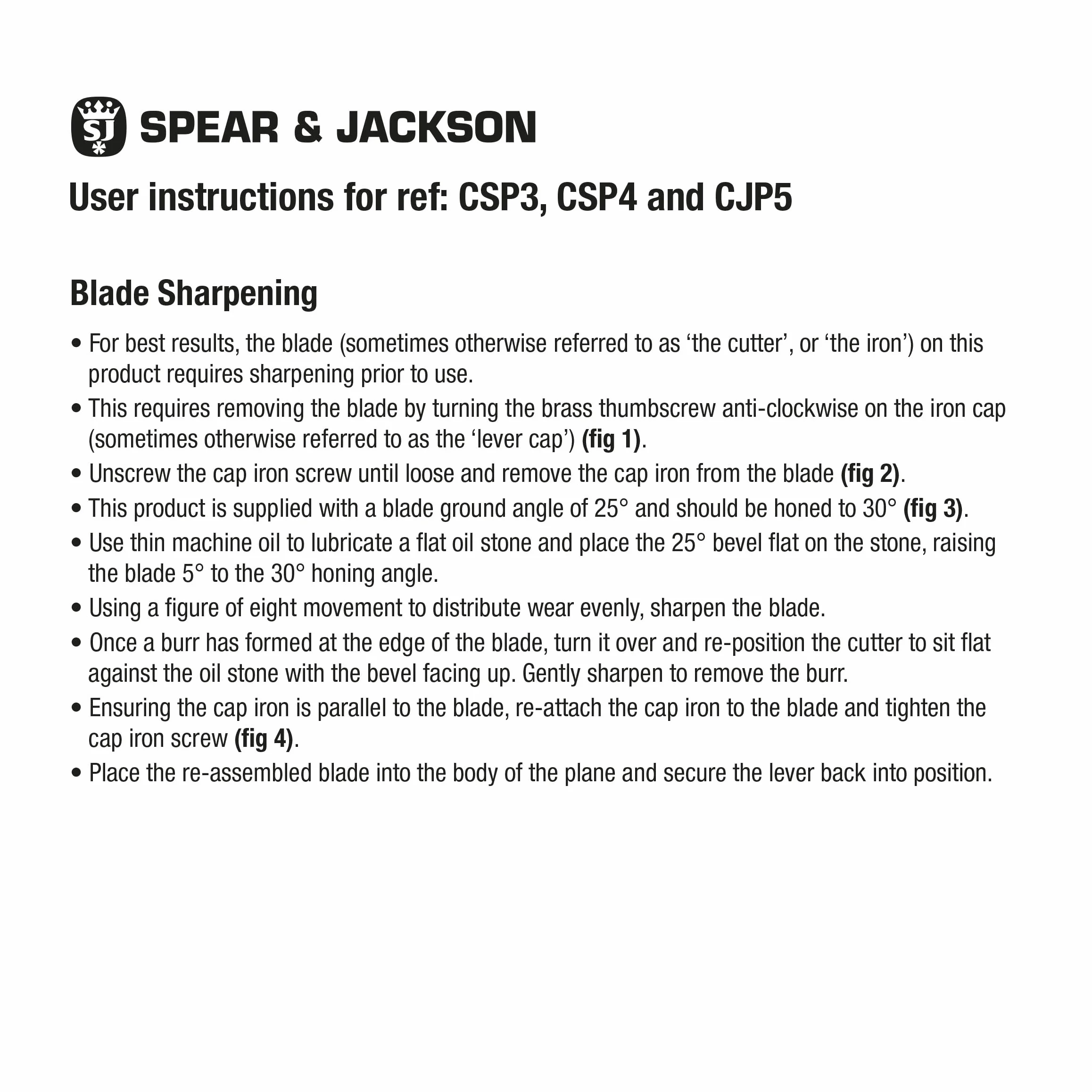 Spear & Jackson CSP3 Nº. 3 Cepillo de suavizado de carpintero