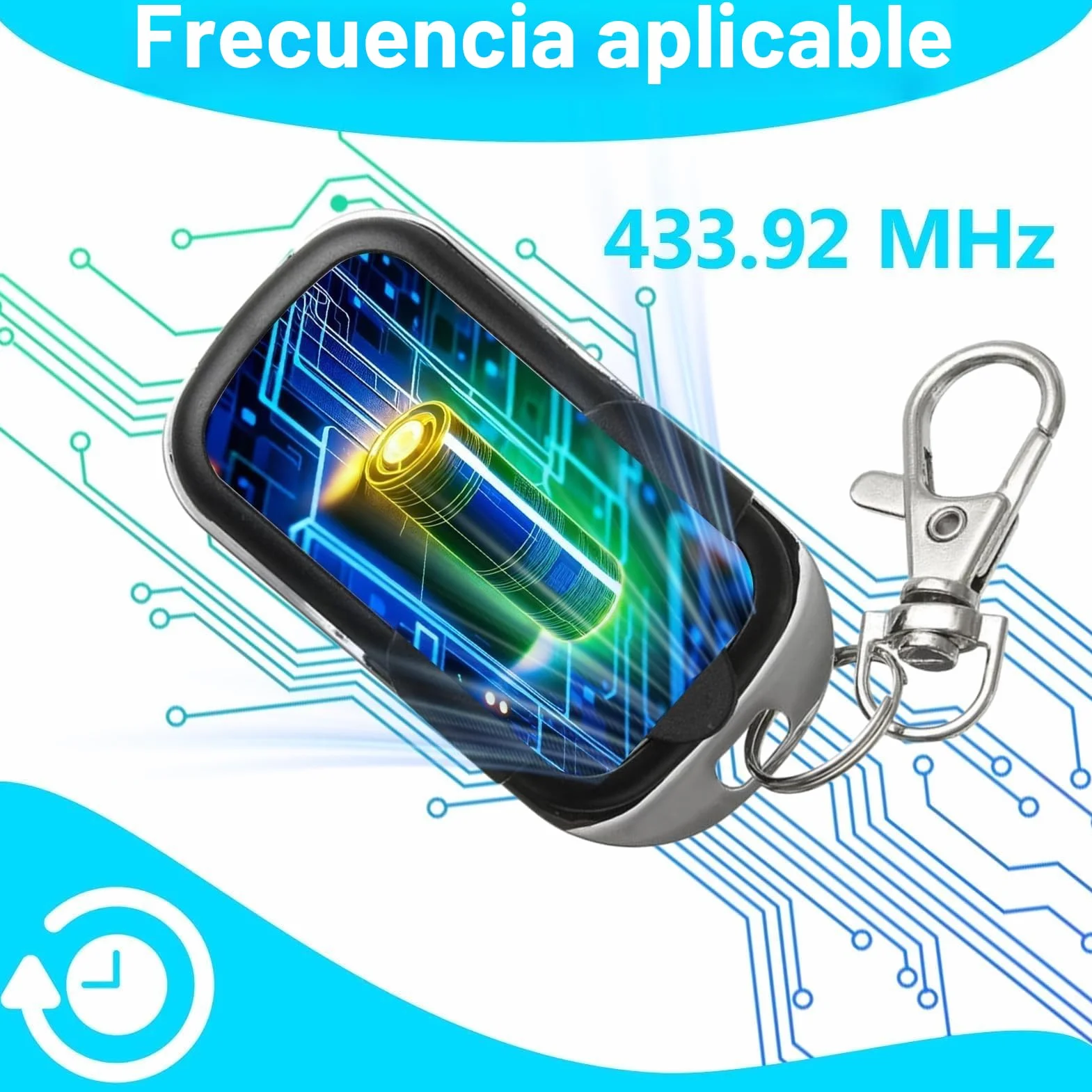 3Pcs Mando Garaje Clonador Universal 433.92Mhz, Mando a Distancia Duplicador con 4 Botones, Puerta Garaje Codigo Fijo Control Remoto Inalámbrico Automático Garage Gate Openers- Incluida Batería