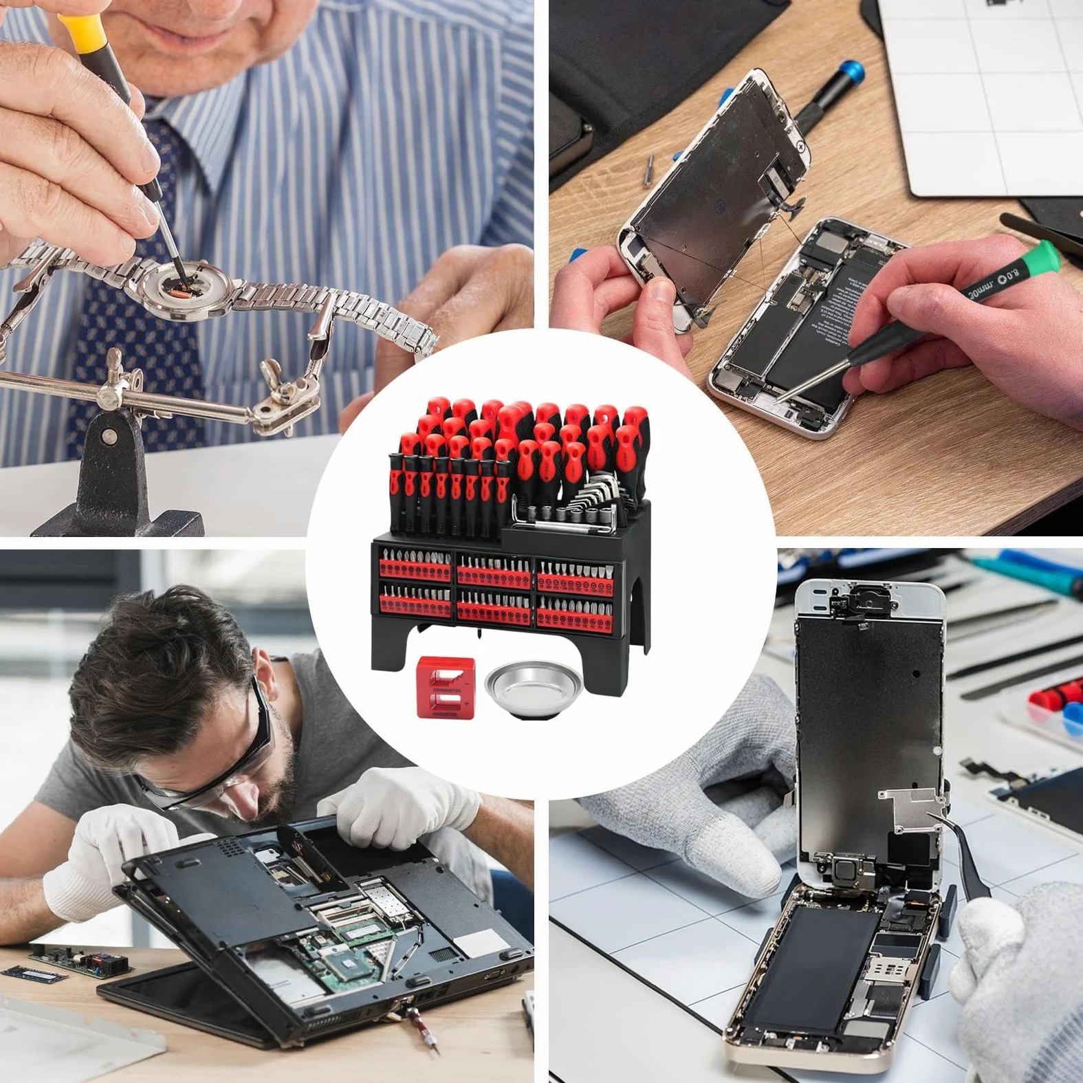 Juego De Destornilladores Magnéticos Punta Magnética Para Herramienta De | Set De Destornilladores Con Estuche Para Mantenimiento Del Hogar Automoción Electrónica Computadoras
