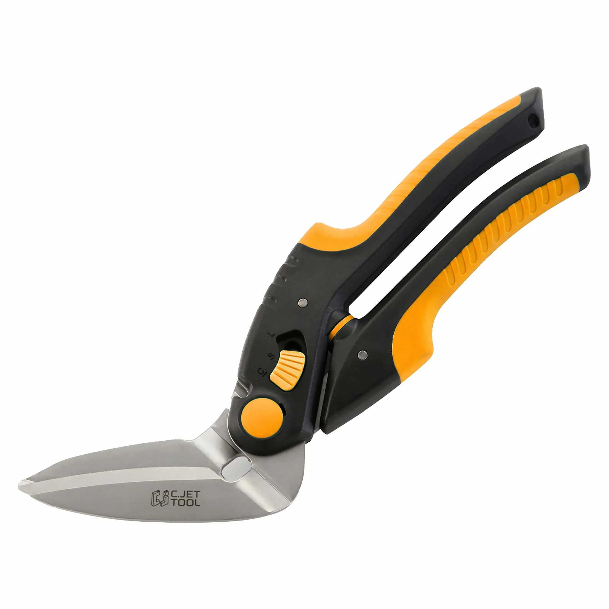 C.JET TOOL Tijeras de Trabajo 25cm, Cortador de Alfombras, Multiusos, Tijeras para Alfombras, Cartón, Cuero, Poda, Jardinería, Profesional de Agarre de Acero Inoxidable (Naranjo)