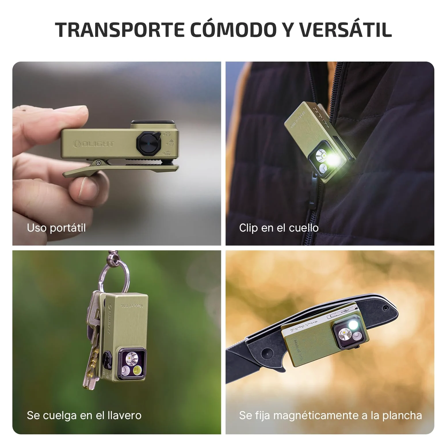 OLIGHT Oclip Ultra Mini Linterna de Clip EDC Recargable 530LM 130M | Fabricado en OAL, Magnetizable, Resistente al Agua IPX6, Luz Concentrada/Difusa y Rayos UV, Para Uso Exterior e de Emergencia