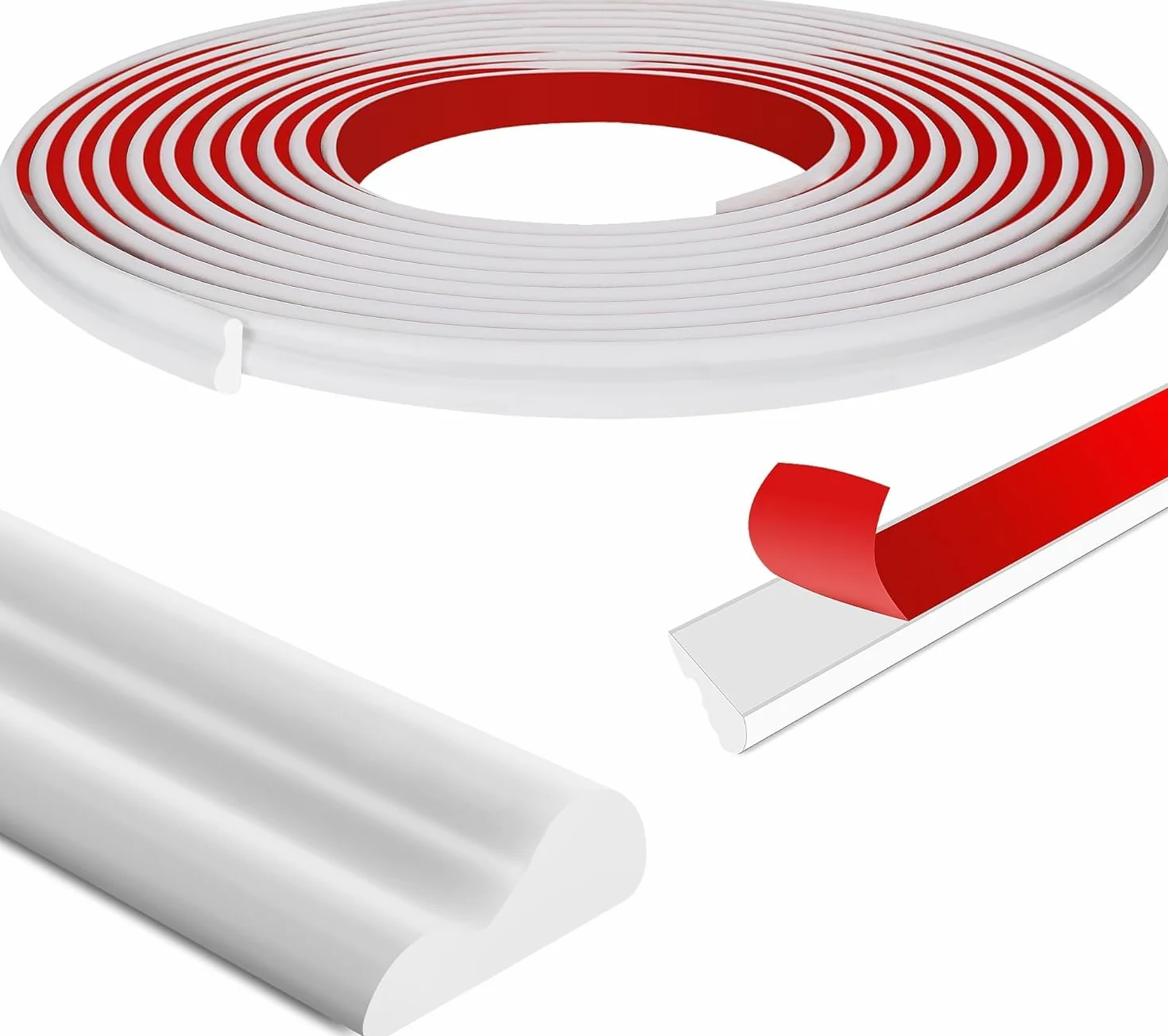 Listones autoadhesivos para decoración de pared, 6,1 m x 23 mm, color blanco, marco de espejo, puerta de armario, decoración del hogar