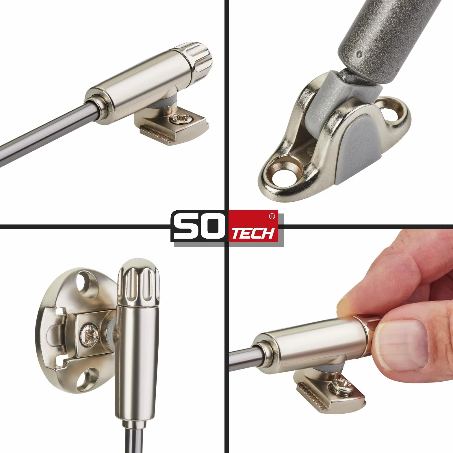 Juego de 2 amortiguadores de presión de gas Italiana Ferramenta KRABY lift up (120 Newton, 277 mm de longitud total) Amortiguadores adecuados para trampillas de armarios