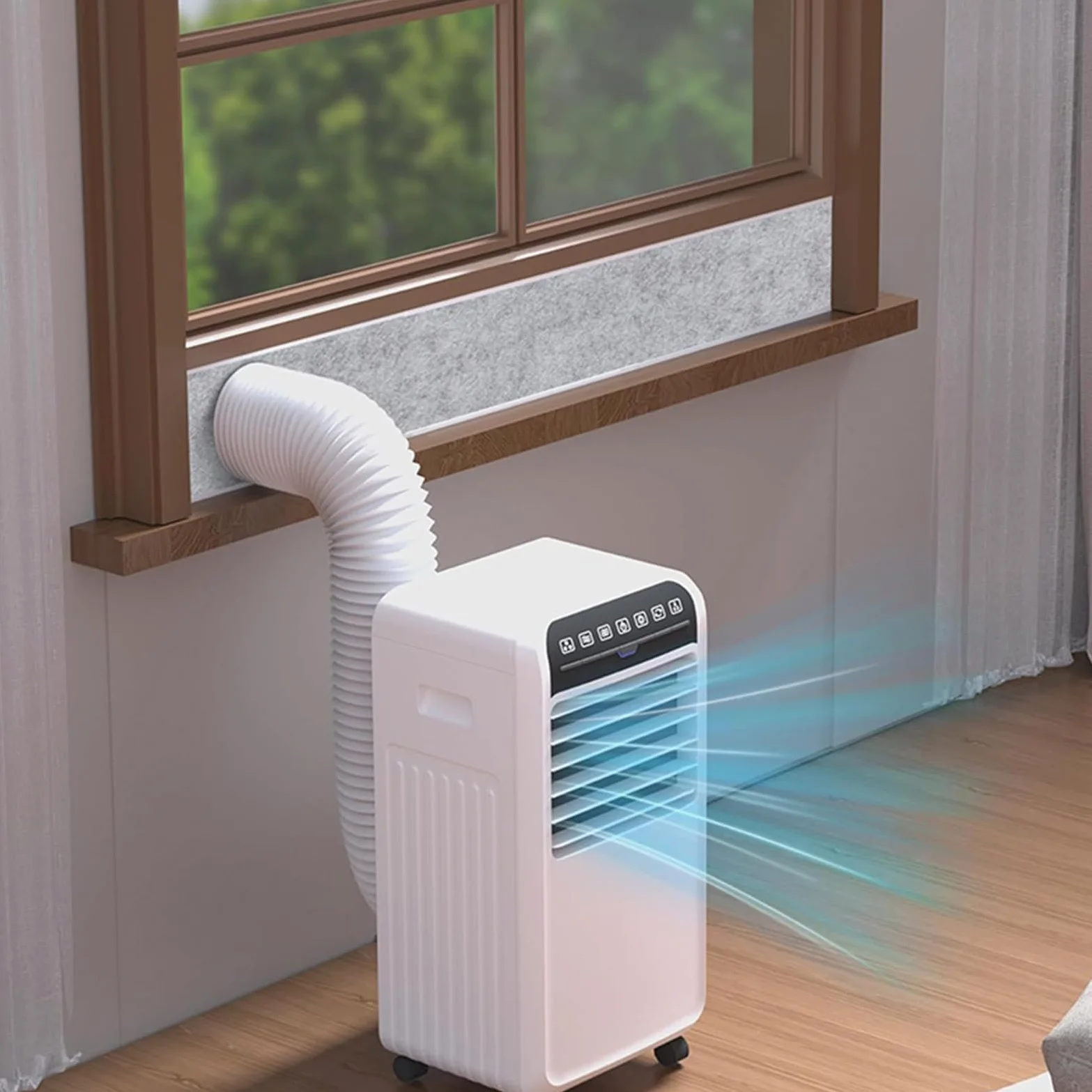 Kit de Ventana para Aire Acondicionado Portátil | Panel Aislante De Espuma Expandible | Kit Ventilación Aislamiento Instalación Horizontal o Vertical Dormitorio Sala Cocina Garaje