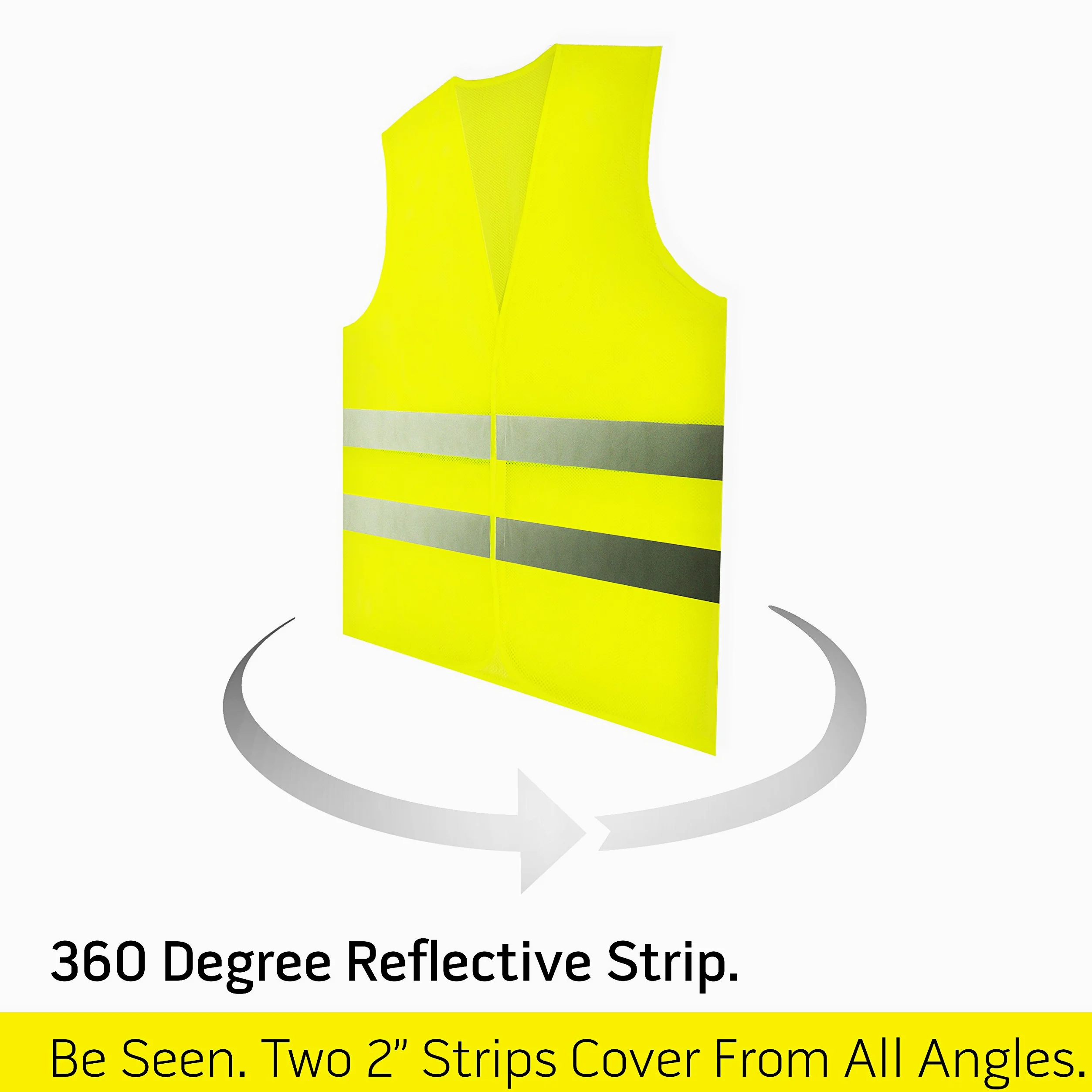 PeerBasics 1 Pack, amarillo reflectante chaleco de seguridad, de plata de Gaza Extra grande malla amarilla