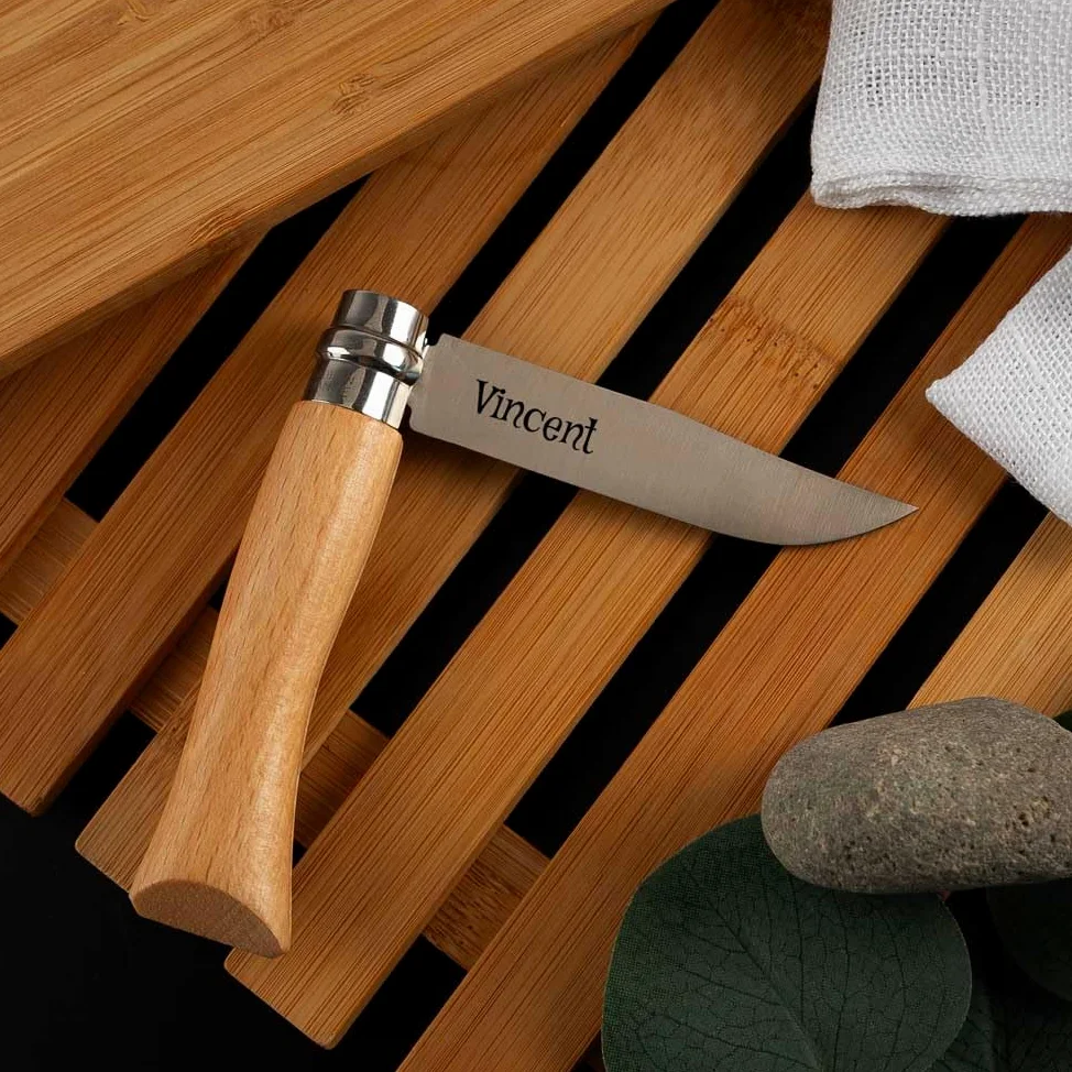 Ocadeau Cuchillo plegable personalizado para hombre - Texto grabado en la hoja - Idea de regalo para cumpleaños, Navidad, Día del Padre, Abuelo - Cuchillo francés icónico personalizado