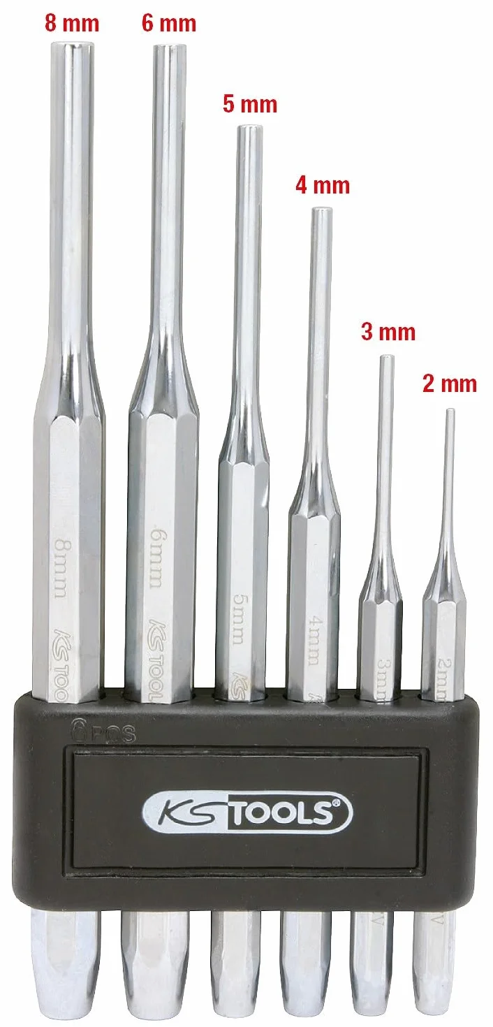 KS Tools 156.0150 Juego de botadores, alto brillo, 6 pzs