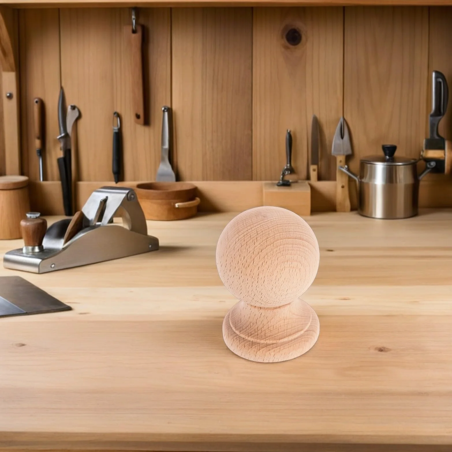 Vaguelly Remate de Madera Maciza en Forma de Bola para Muebles y Escaleras, Estilo Romano Clásico, Fácil Instalación, Adecuado para Decoración de Villas y Renovaciones