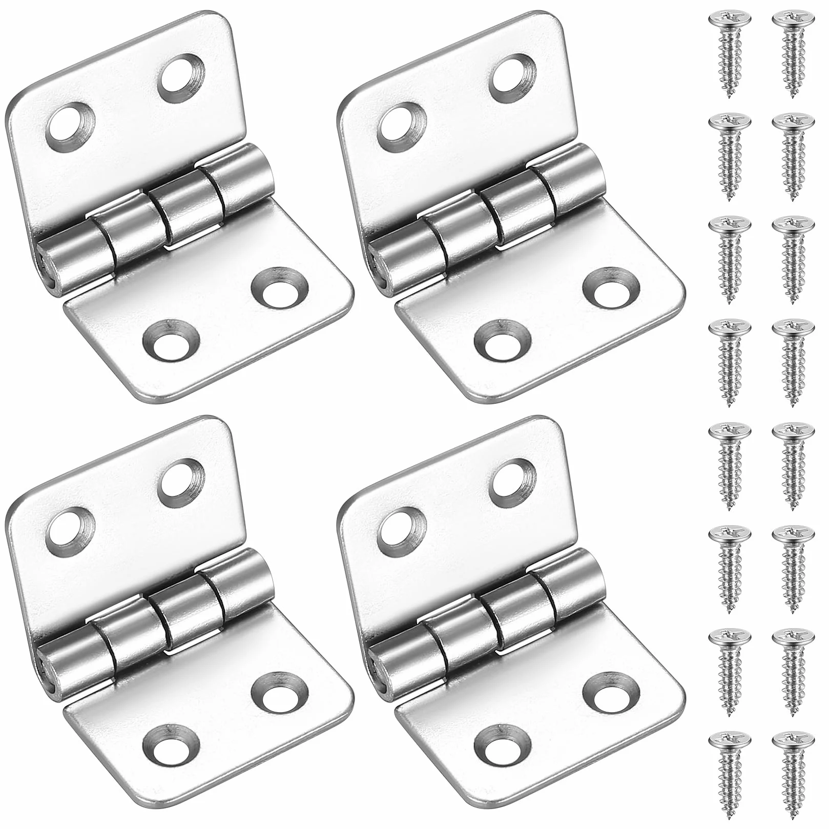 4 PCS Bisagras Plegables, Conector de Puertas, Bisagras de Acero Inoxidable, para Puertas, Ventanas, Armarios y Jardines