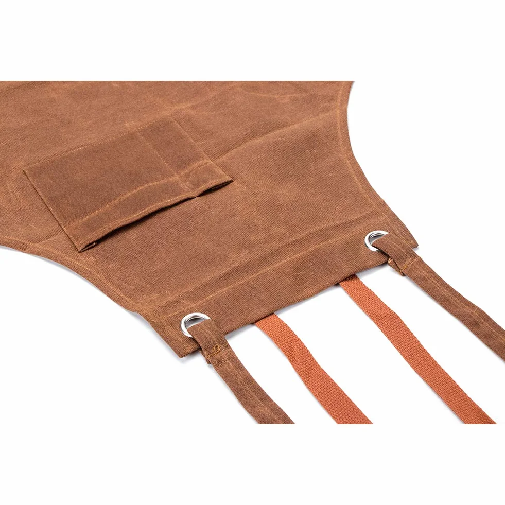Delantal de trabajo para hombre de trabajo, resistente, lona encerada, ajustable, con 3 bolsillos grandes para ingenieros, carpintero, manualidades, cocina, jardín, cerámica, taller de artesanía
