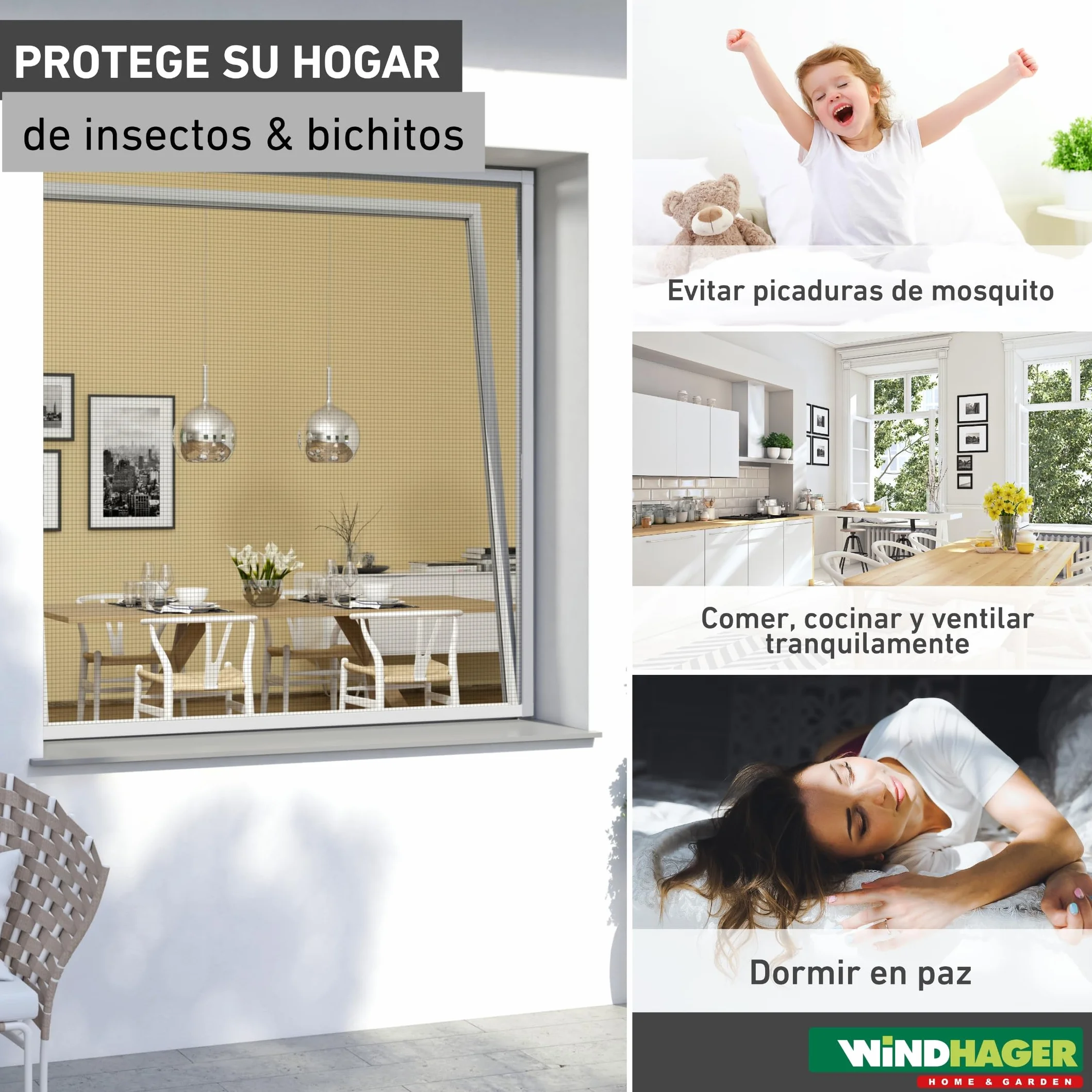 Windhager 03651 - Muelles de suspensión para protección contra Insectos, ángulo de suspensión, Soporte de Montaje para protección contra Insectos, Marco de sujeción, ángulo de 5 a 35 mm, Ajustable