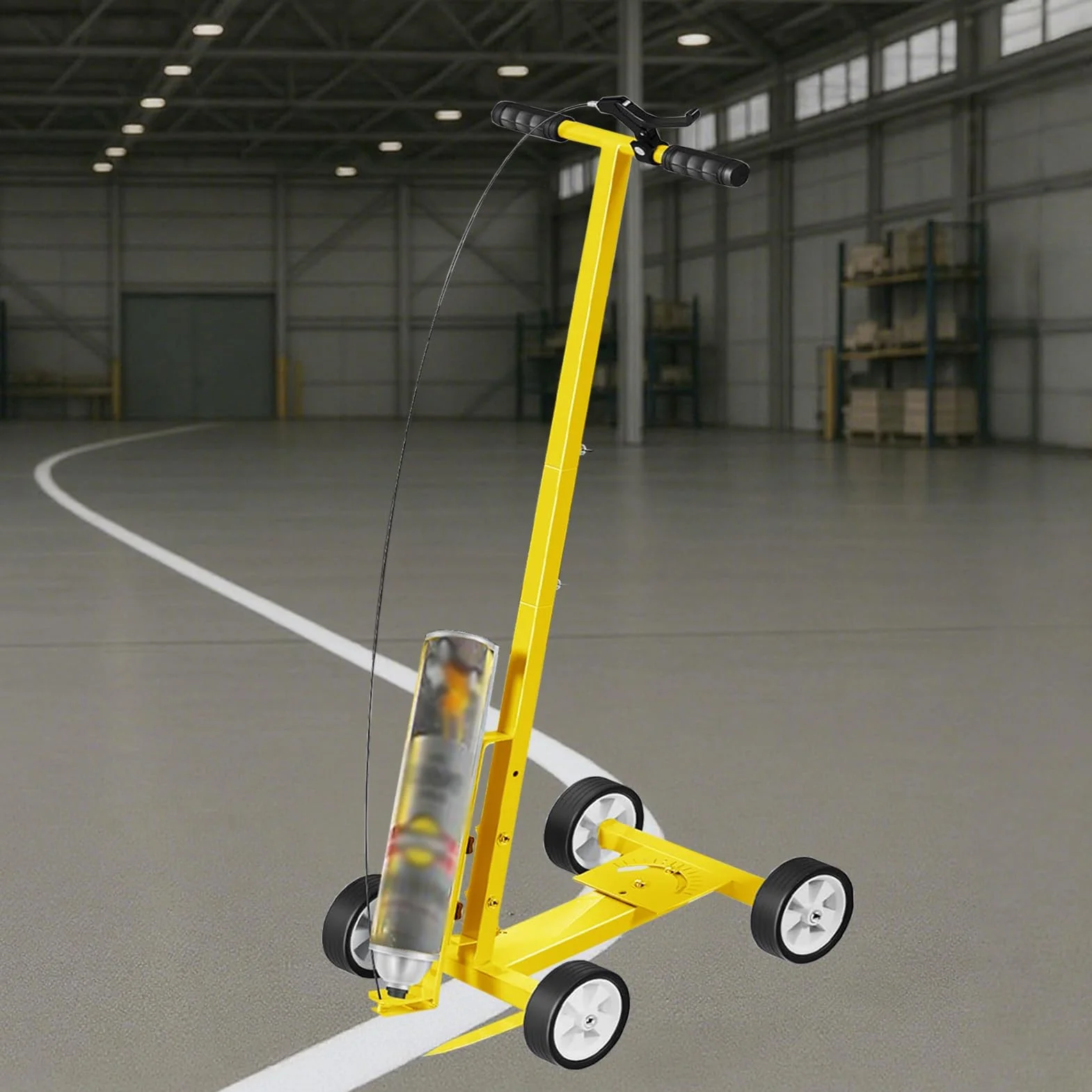 Máquina de Pintar Rayas de Línea Máquina de Marcado de Ruedas Industrial Giratoria, Carro de Pintura en Aerosol de Marcado Invertido Profesional, Aplicador de Marcado de Empuje para Campos de Juego